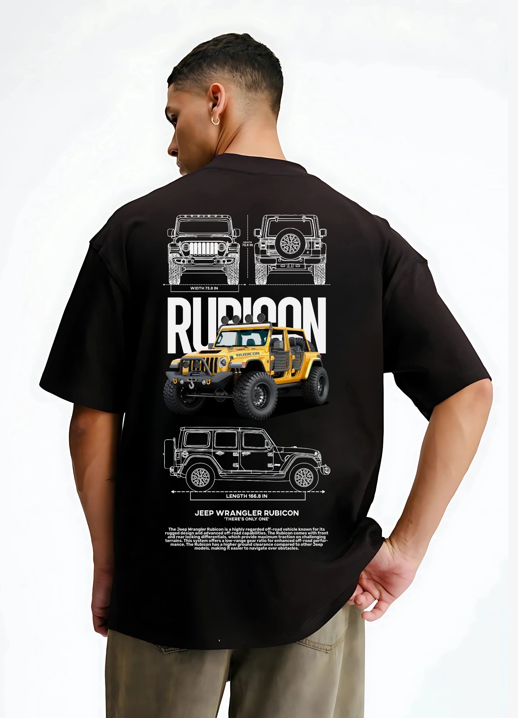 Jeep Wrangler Rubicon Oversized T-shirt Black - Strells