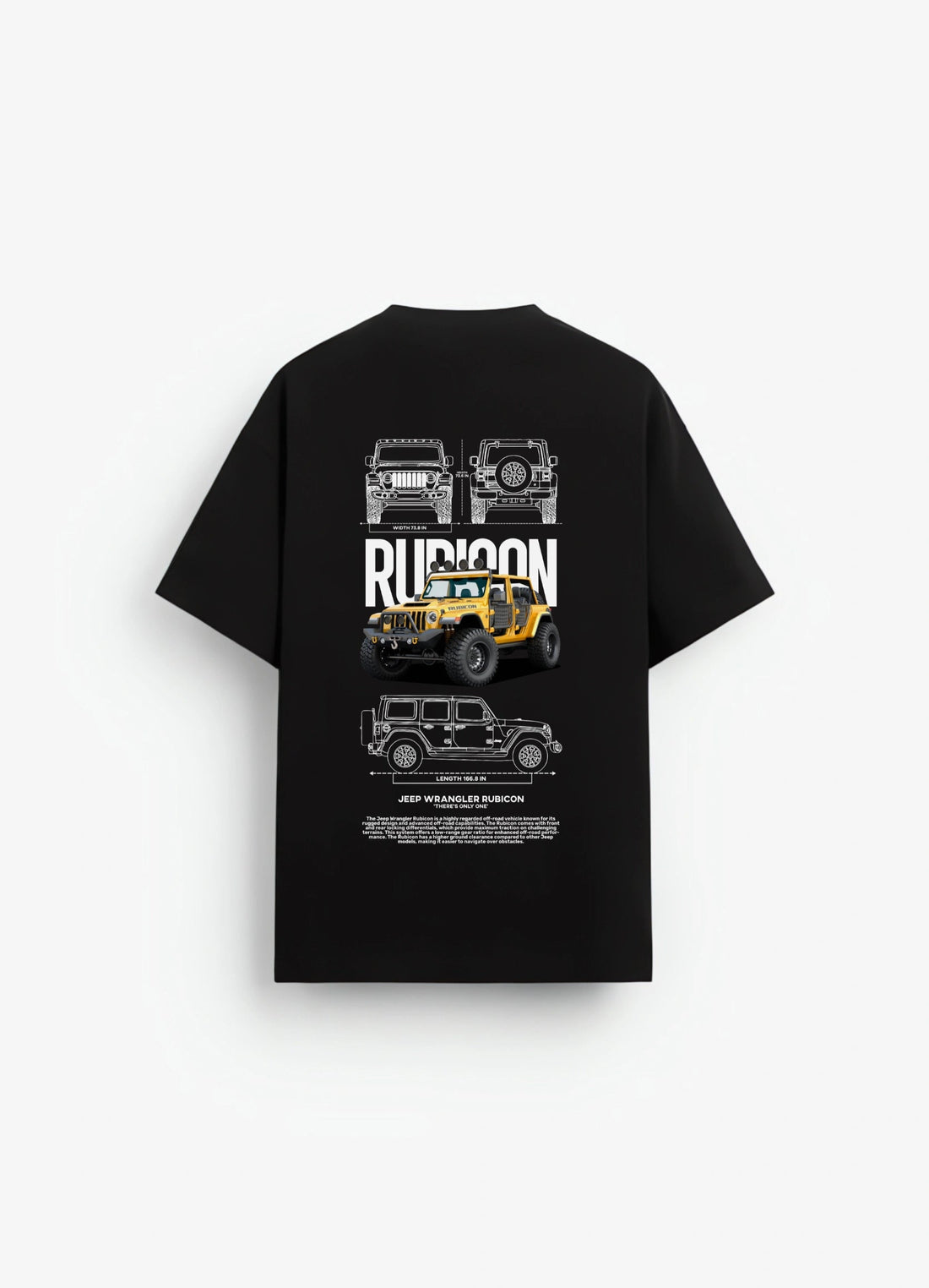 Jeep Wrangler Rubicon Oversized T-shirt Black - Strells