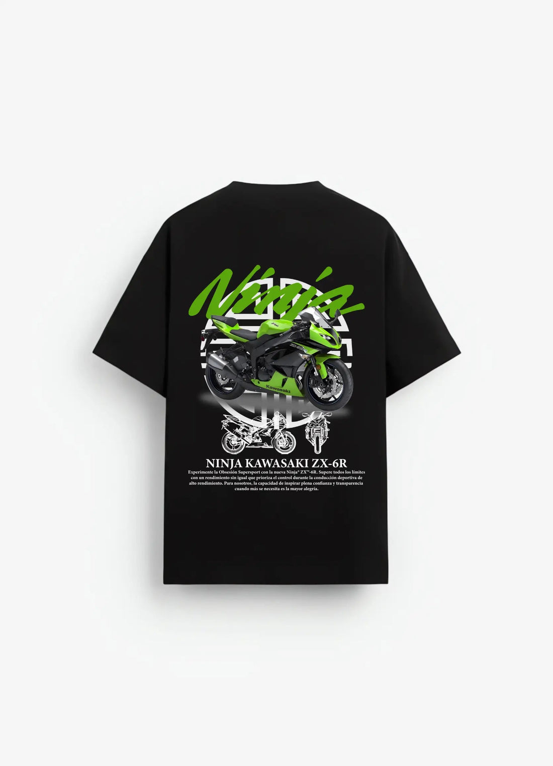 Kawasaki Ninja ZX 6 - R Oversized T-shirt Black - Strells