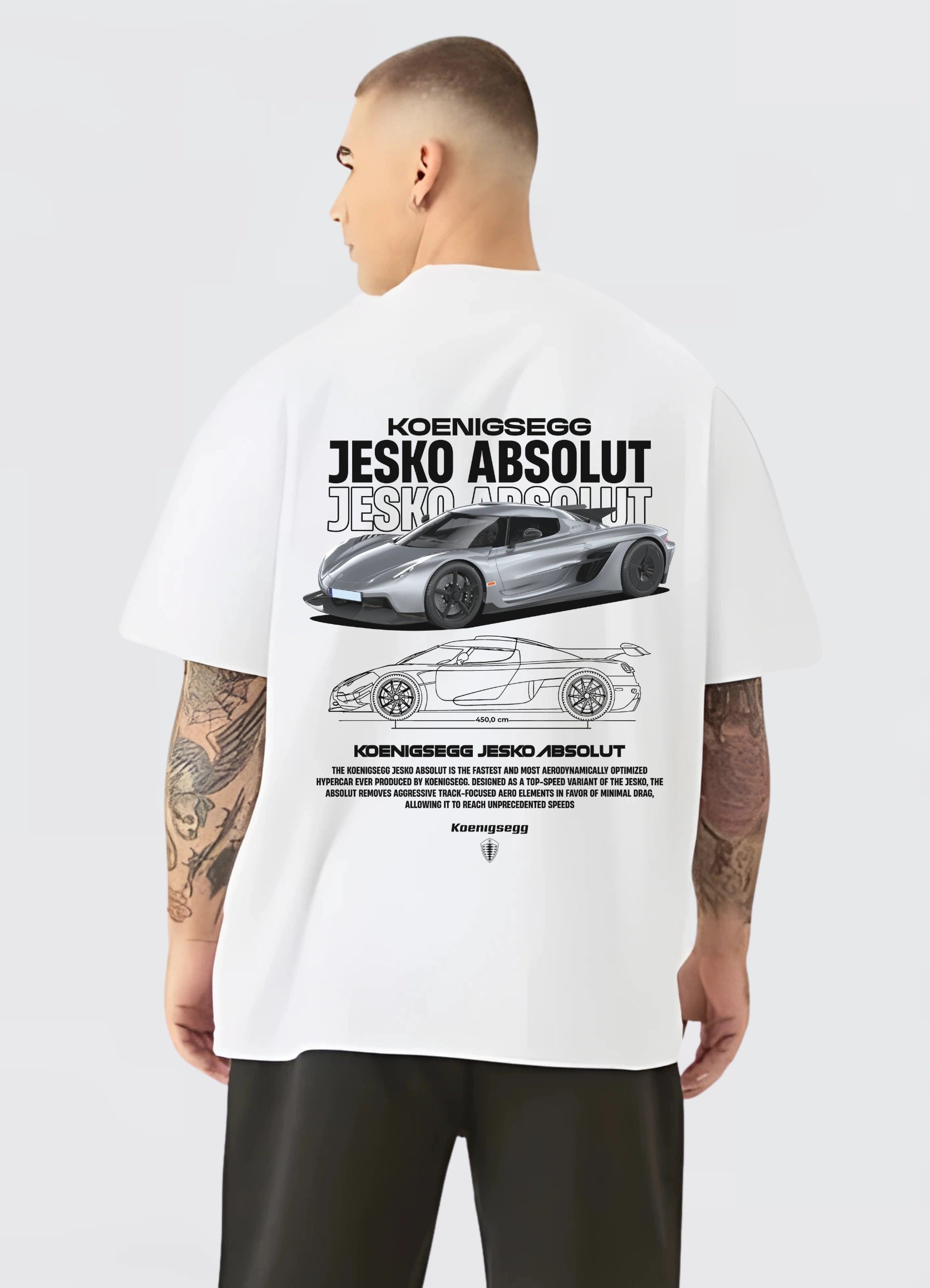 koenigsegg Jesko Absolut Oversized T-shirt Off - white - Strells
