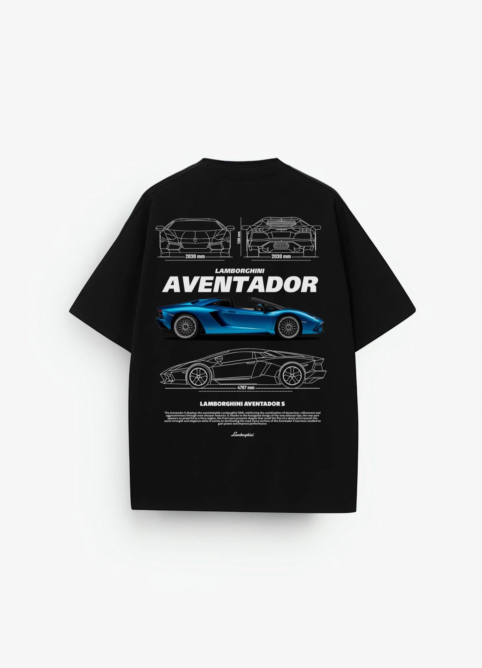 Lamborghini Aventador Oversized T-shirt Black - Strells