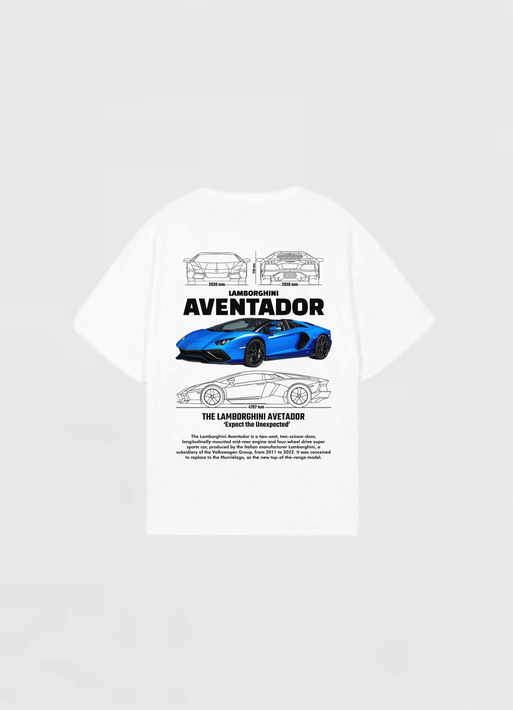 Lamborghini Aventador Oversized T-shirt Off - white - Strells