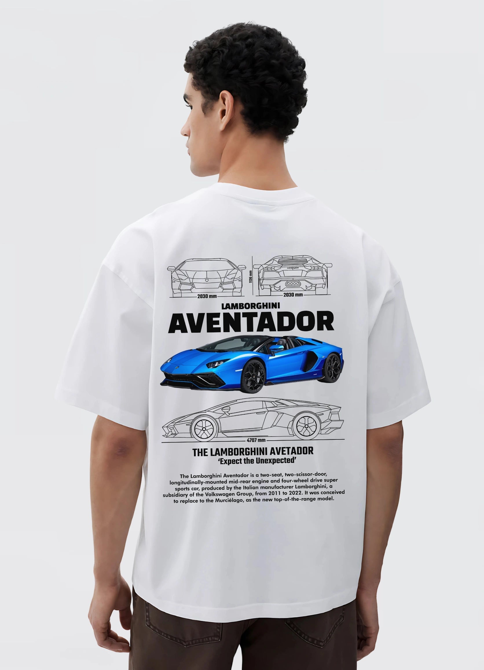 Lamborghini Aventador Oversized T-shirt Off - white - Strells