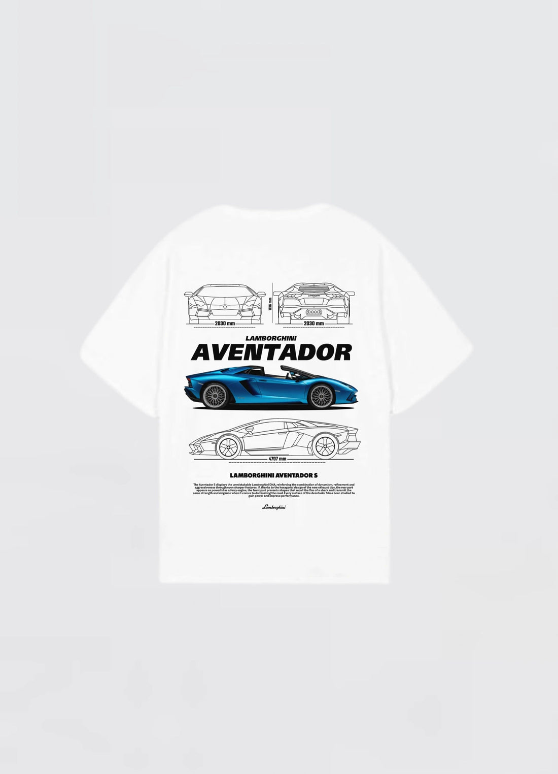 Lamborghini Aventador S Oversized T-shirt Off - white - Strells