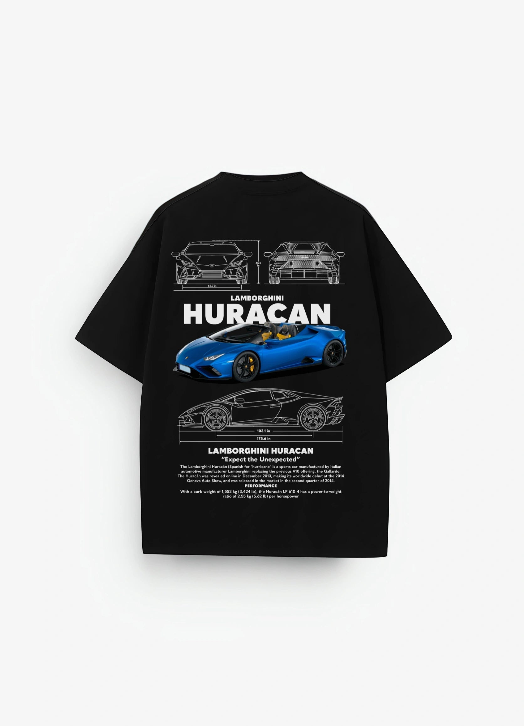 Lamborghini Huracan Oversized T-shirt Black - Strells