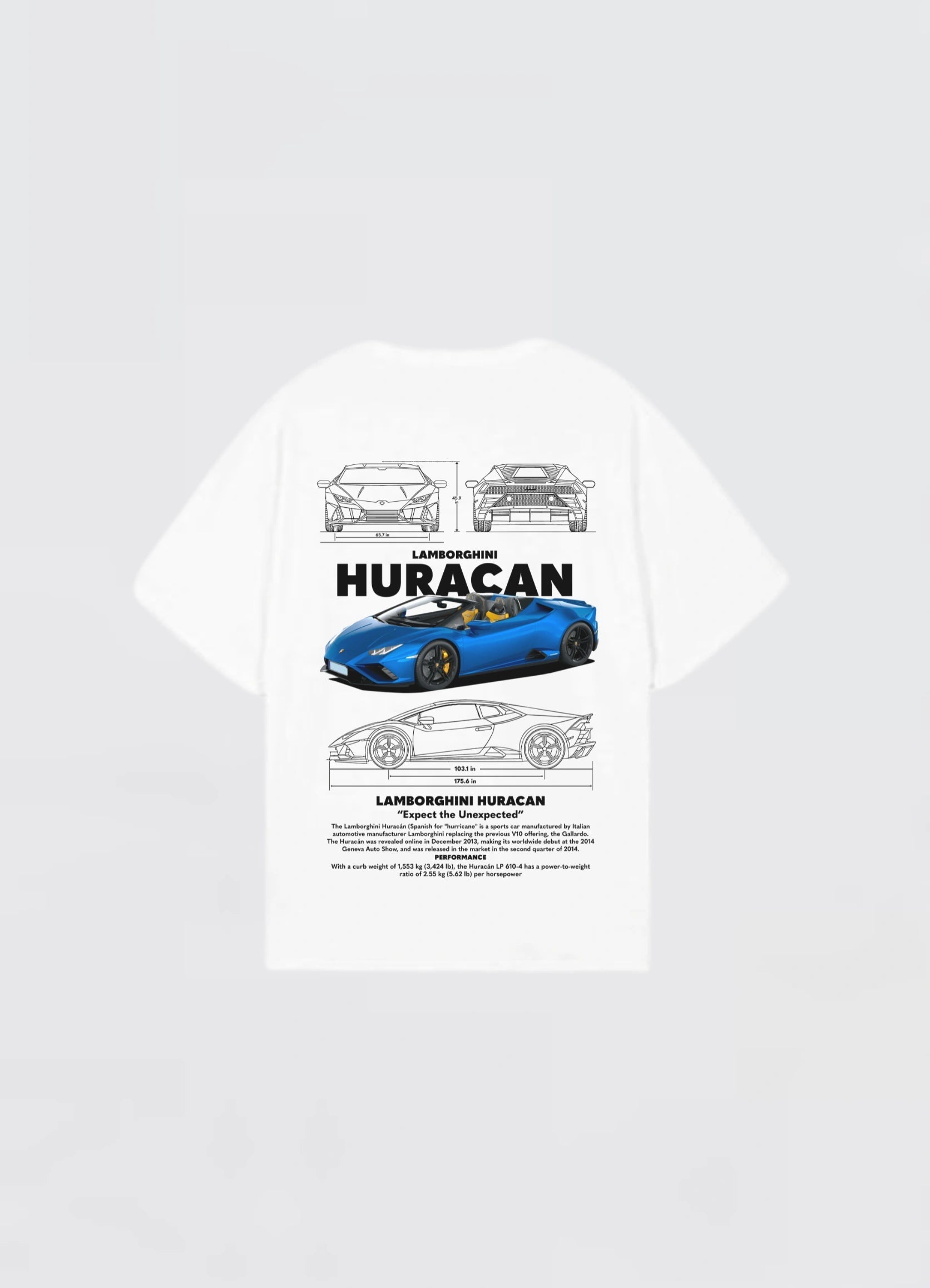 Lamborghini Huracan Oversized T-shirt Off - white - Strells