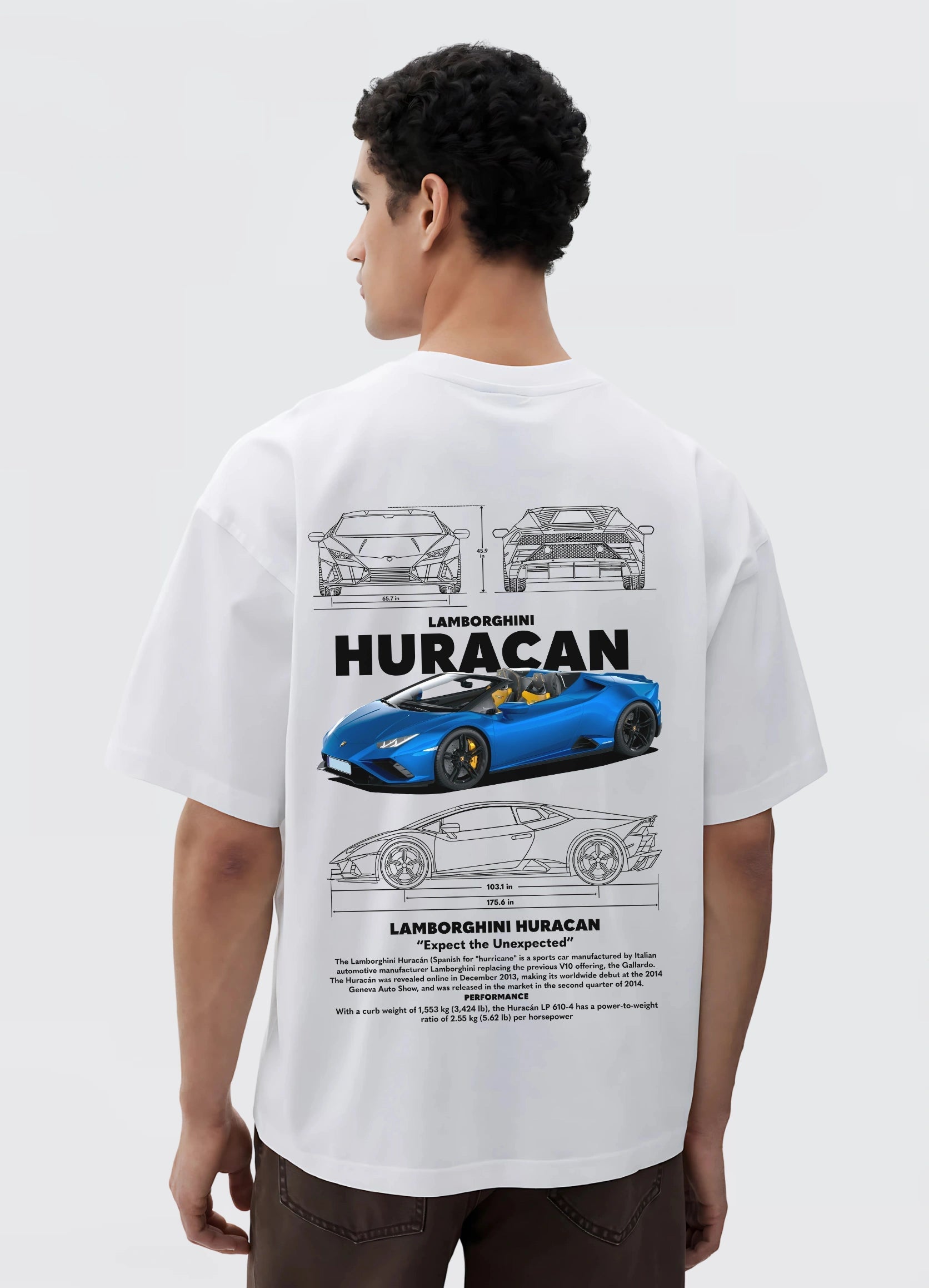 Lamborghini Huracan Oversized T-shirt Off - white - Strells