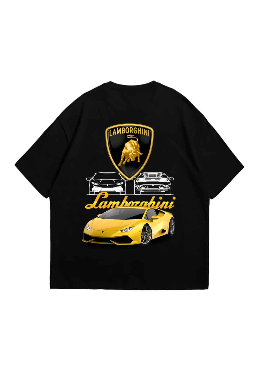 Lamborghini Oversized Fit T-shirt Black - Strells