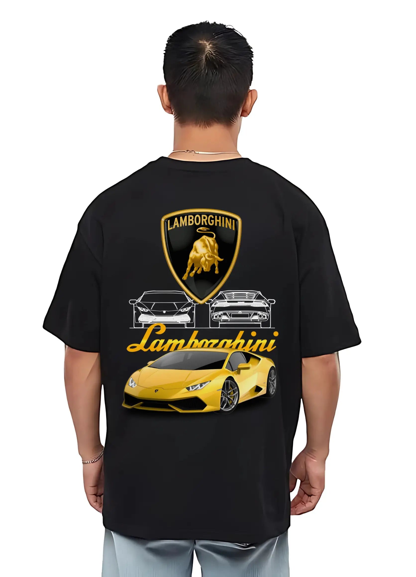 Lamborghini Oversized Fit T-shirt Black - Strells