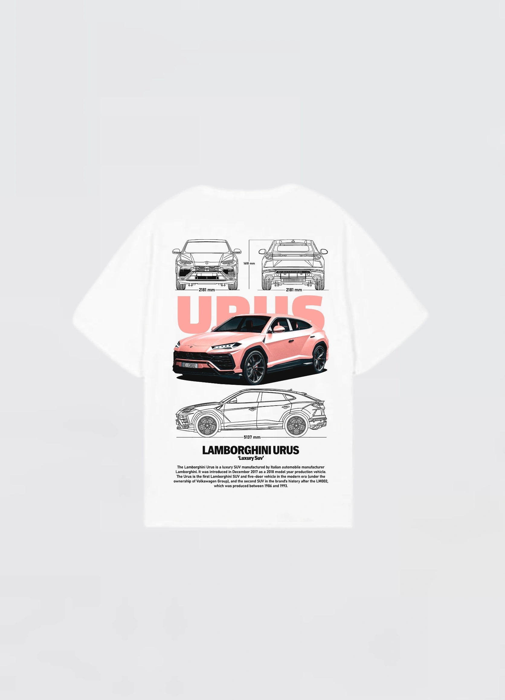 Lamborghini Urus Oversized T-shirt Off - white - Strells