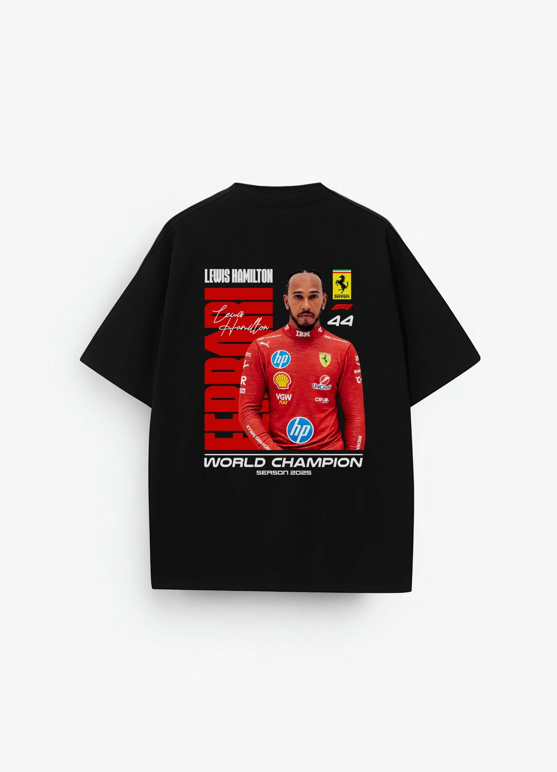 Lewis Hamilton F1 Oversized T-shirt Black - Strells