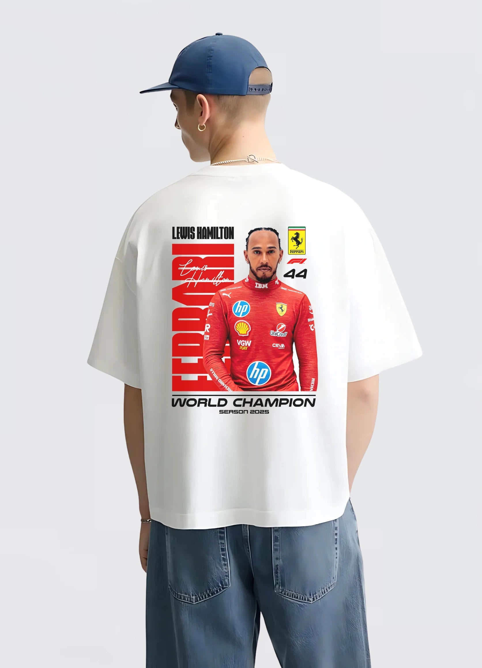 Lewis Hamilton F1 Oversized T-shirt Off - white - Strells