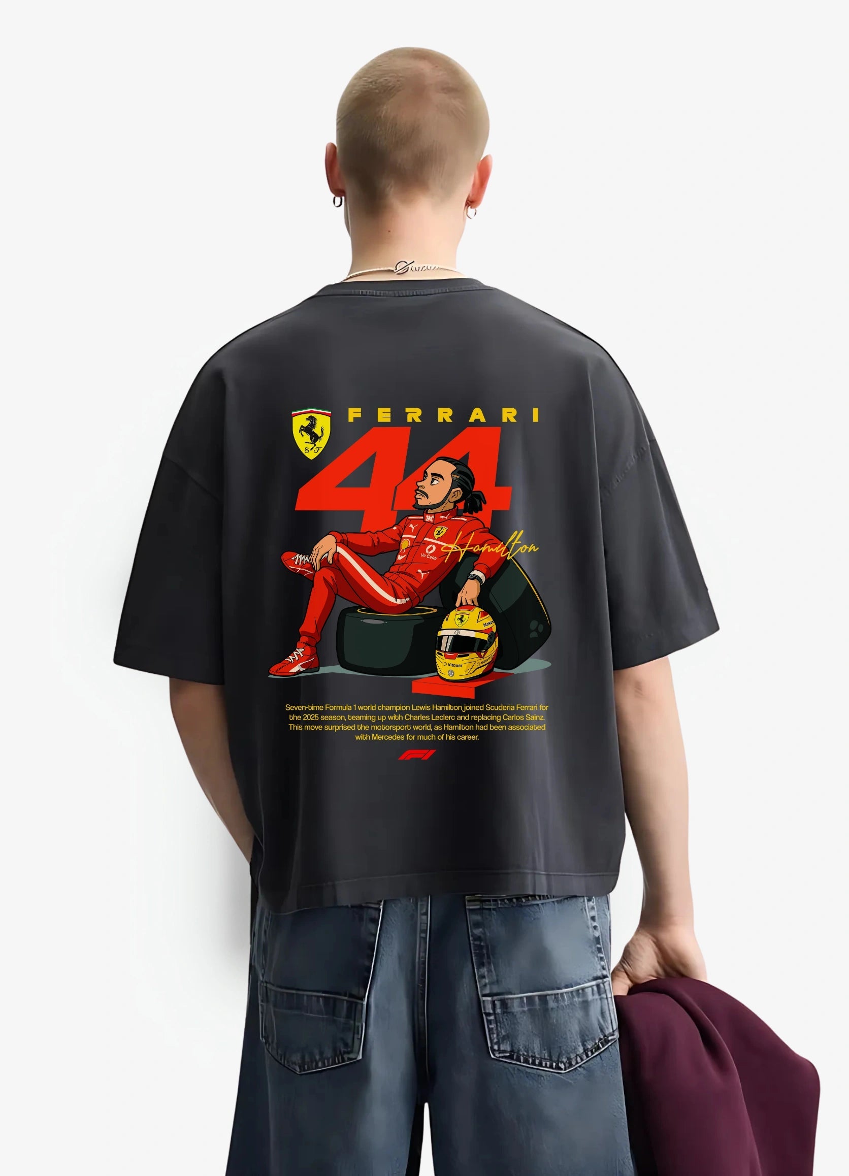 Lewis Hamilton Oversized T-shirt Black - Strells