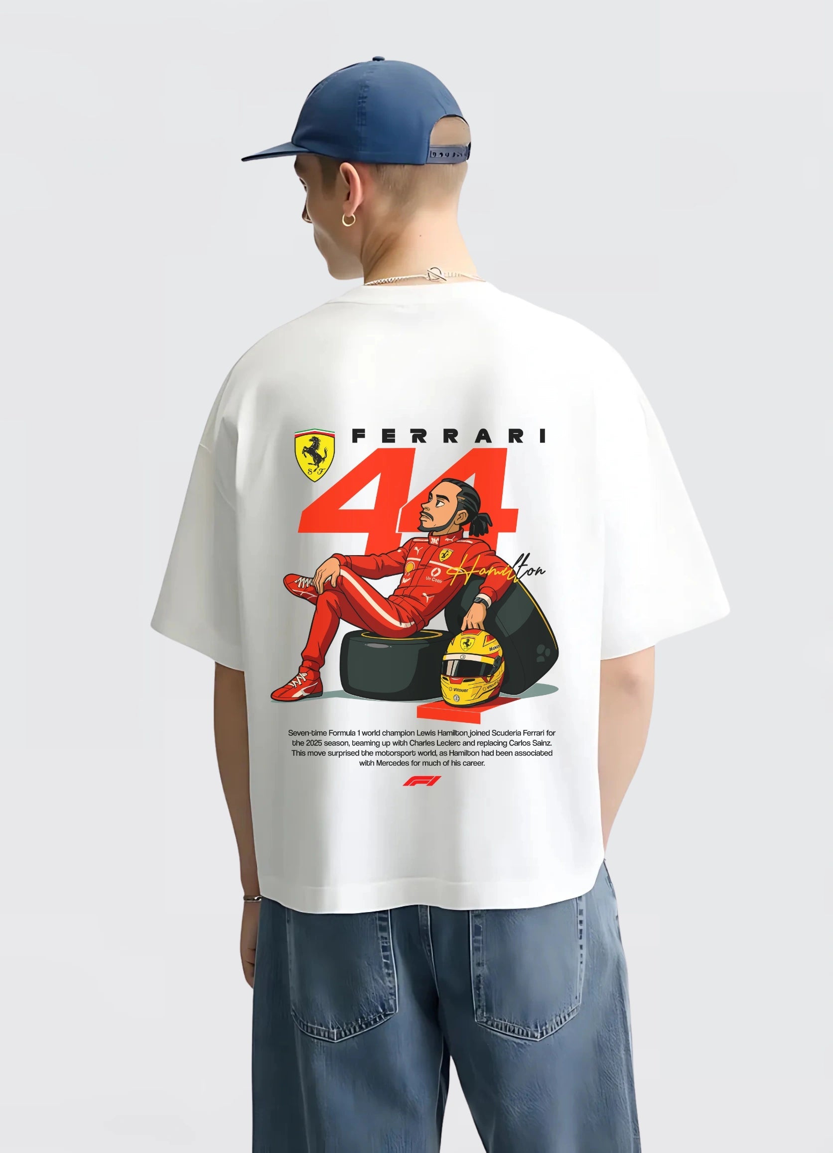 Lewis Hamilton Oversized T-shirt White - Strells