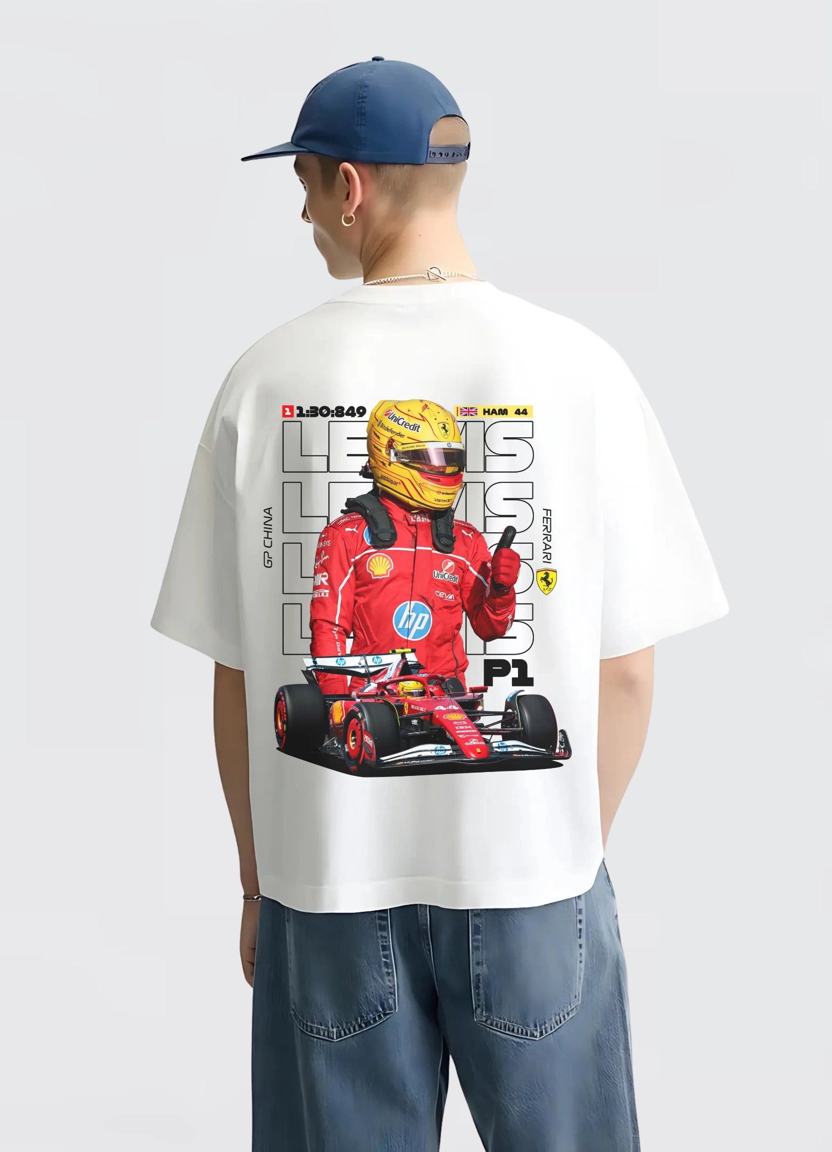 Lewis Hamilton Oversized T-shirt White - Strells