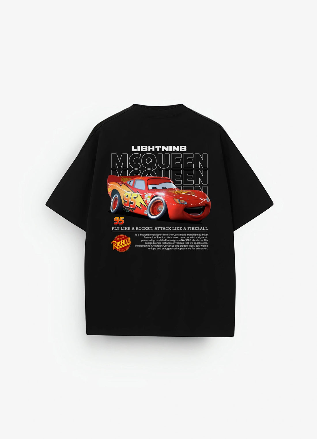 Lightining Mcqueen Oversized T-shirt Black - Strells
