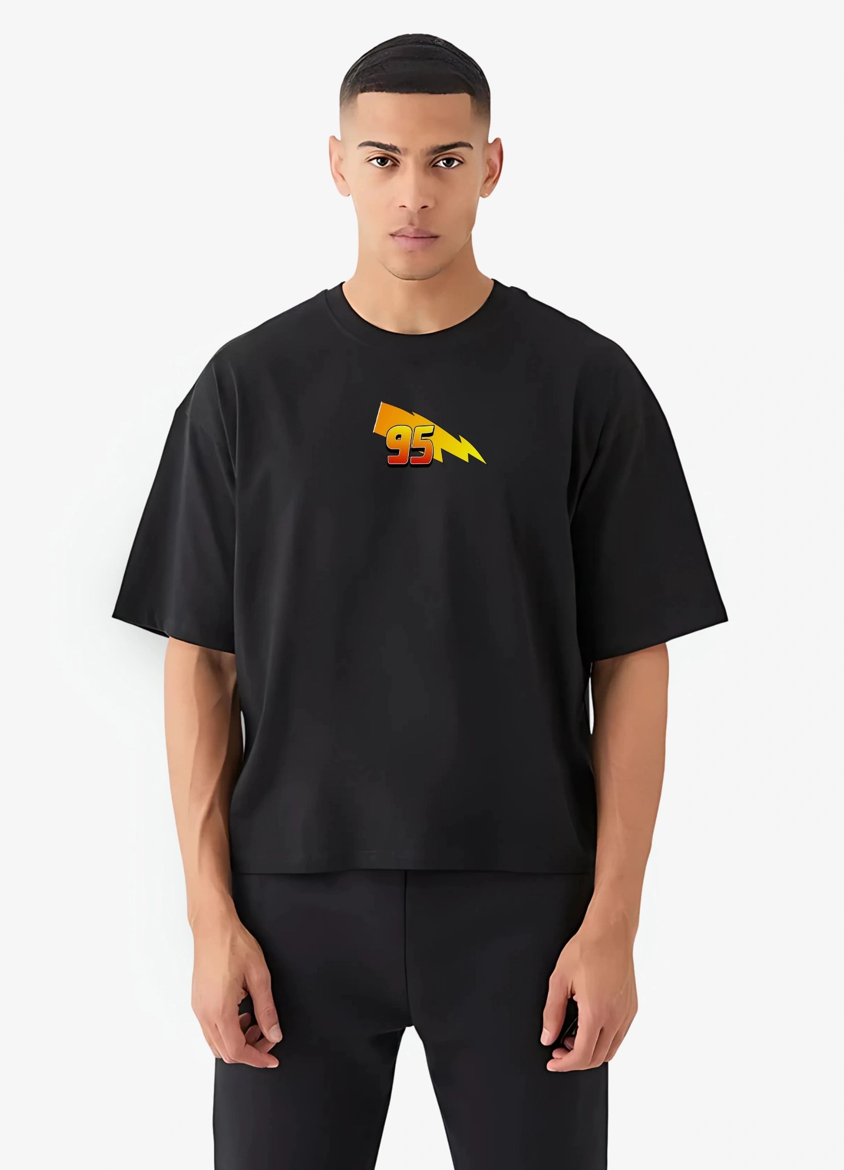 Lightining Mcqueen Oversized T-shirt Black - Strells