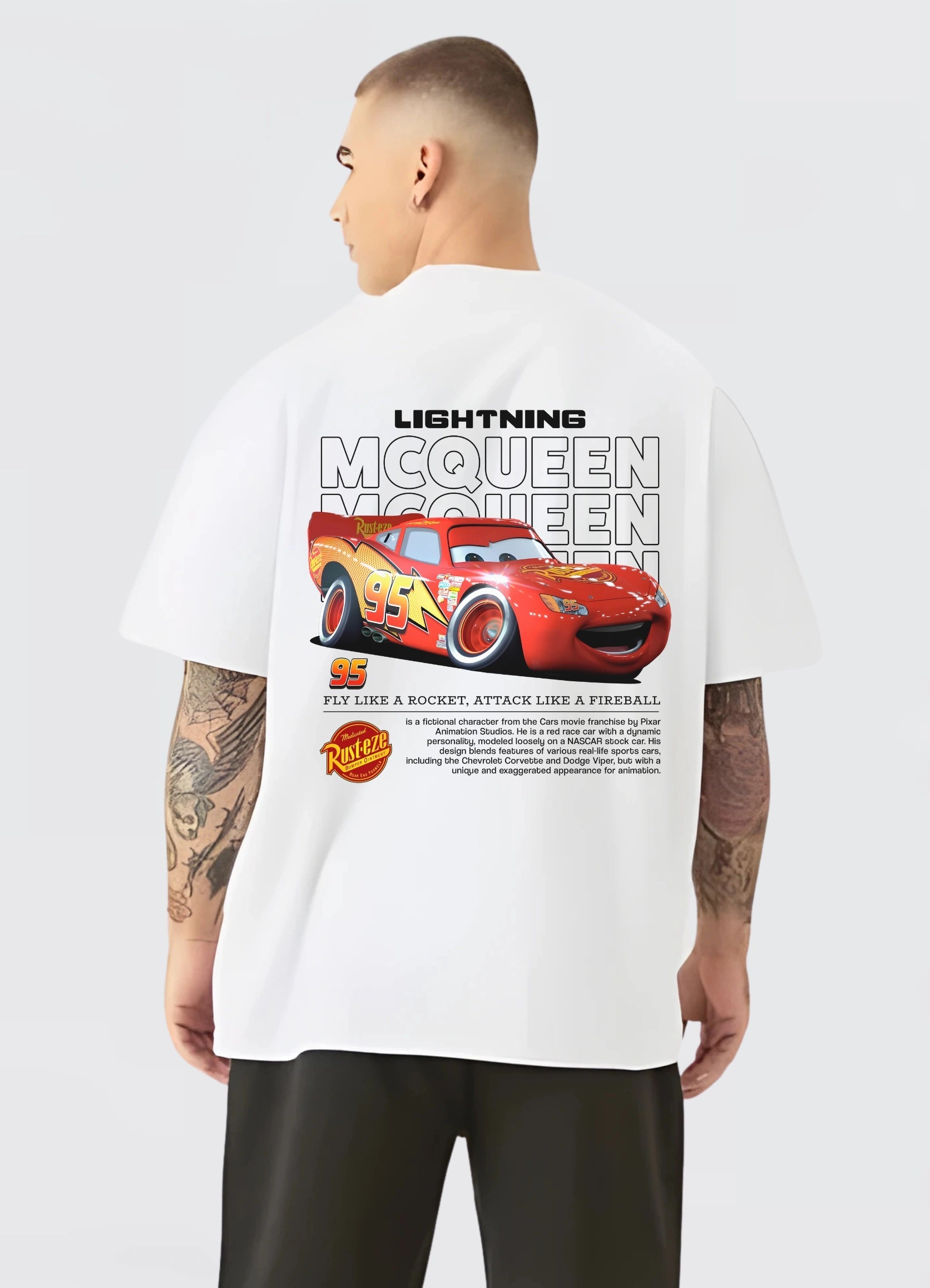 Lightining Mcqueen Oversized T-shirt Off - white - Strells