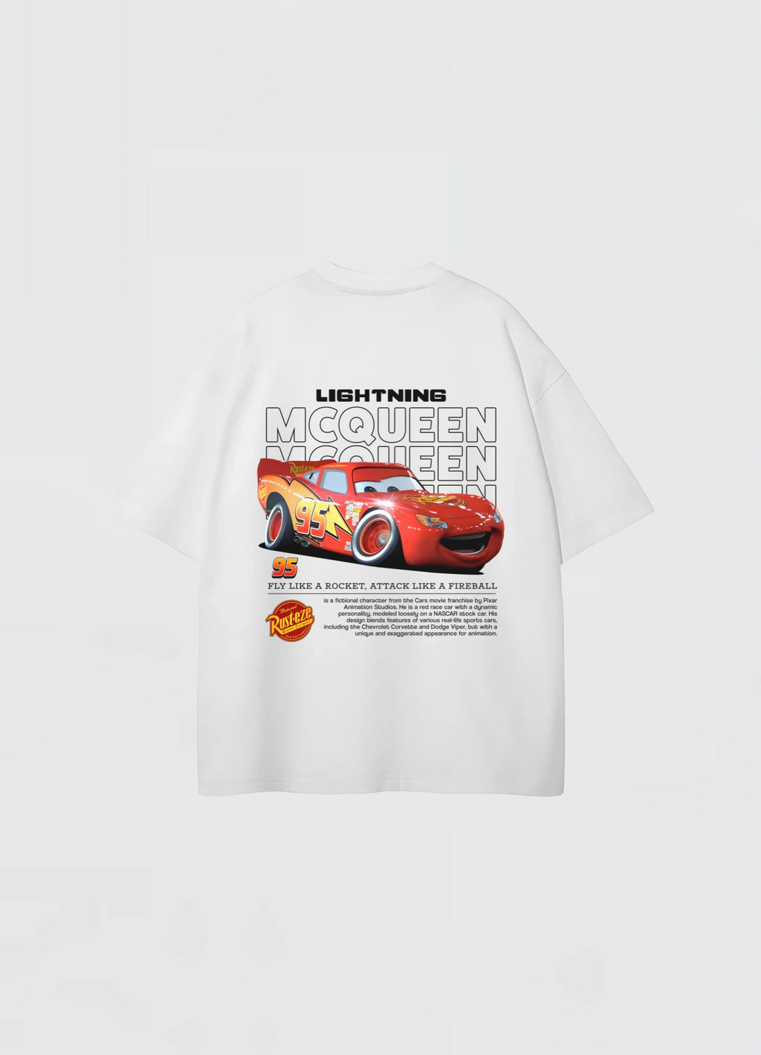 Lightining Mcqueen Oversized T-shirt Off - white - Strells