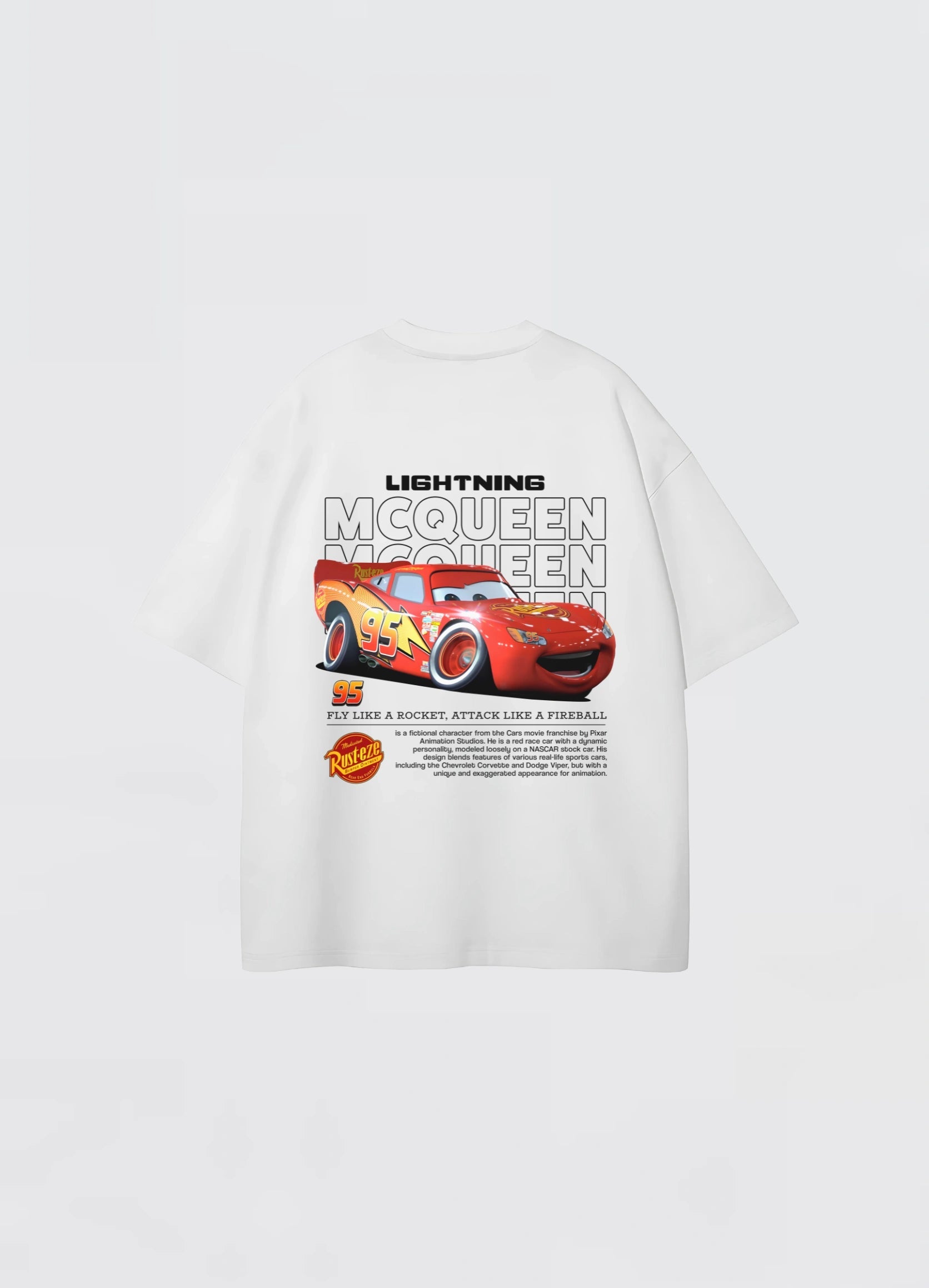 Lightining Mcqueen Oversized T-shirt Off - white - Strells