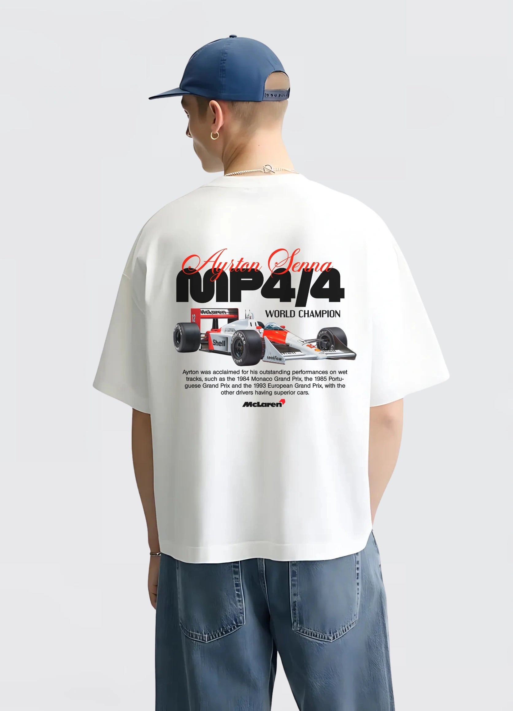 Maclaren Mp4/4 Oversized T-shirt White - Strells