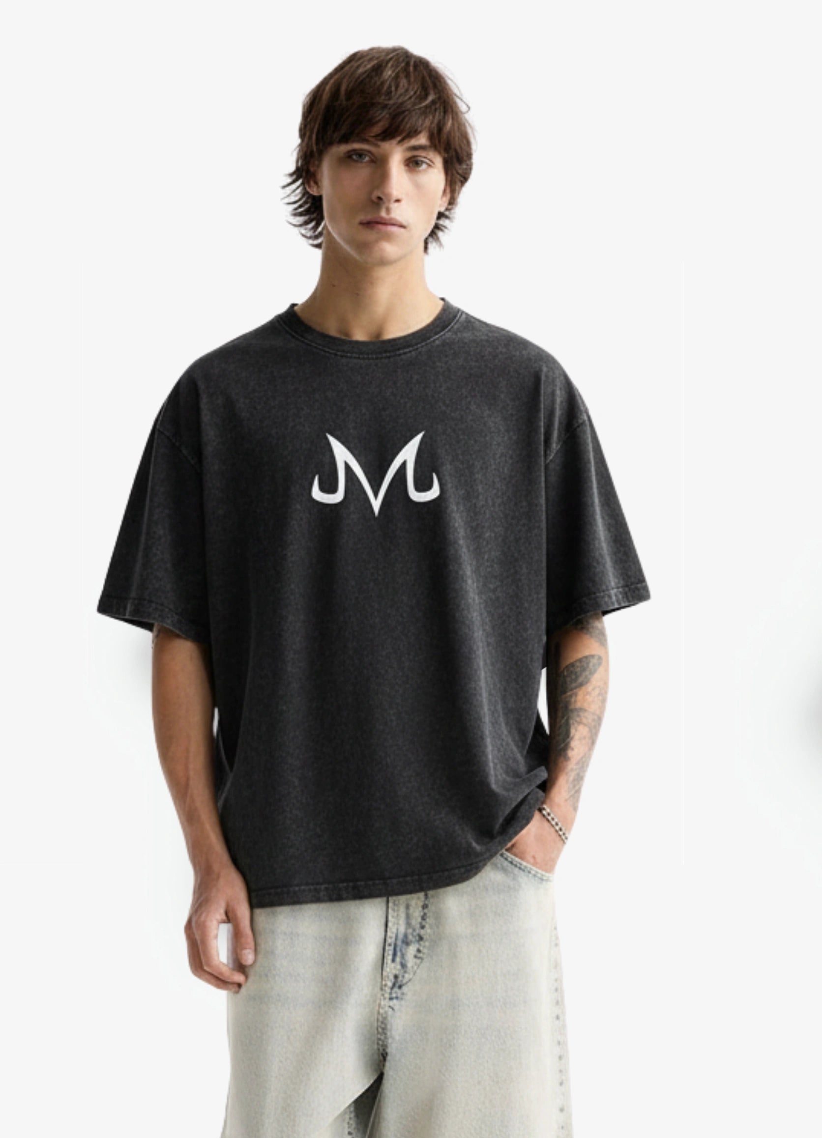 Majin Vegeta Oversized Acid Washed T-shirt - Strells