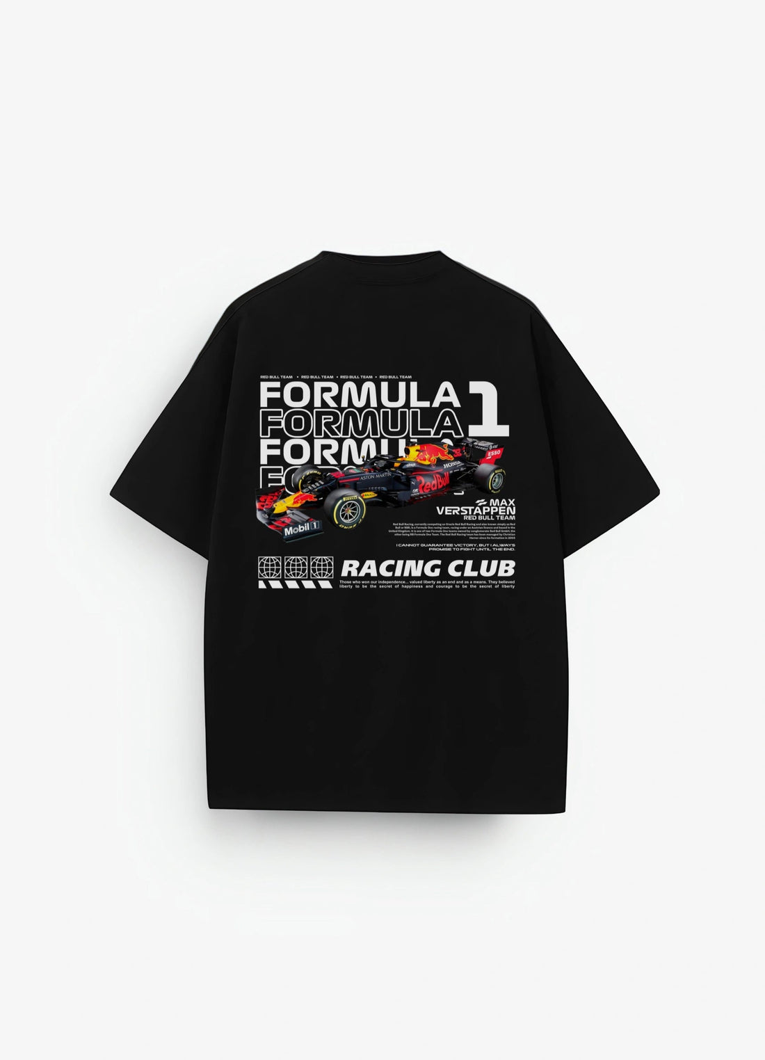 Max Verstappen Red bull Team Oversized T-shirt black - Strells