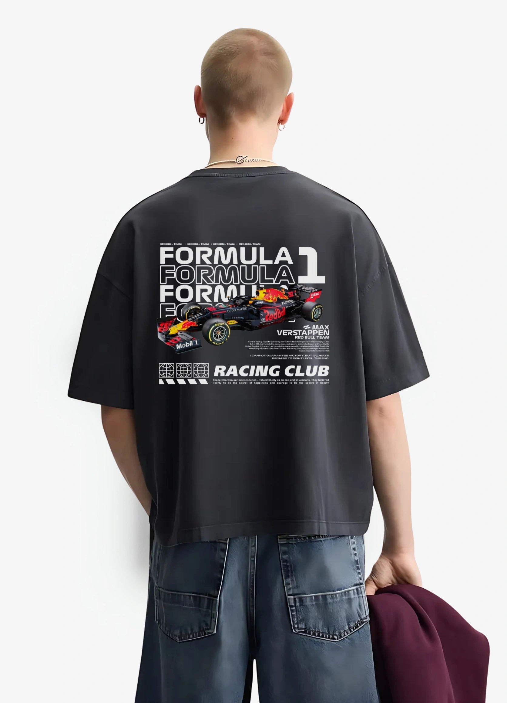 Max Verstappen Red bull Team Oversized T-shirt black - Strells