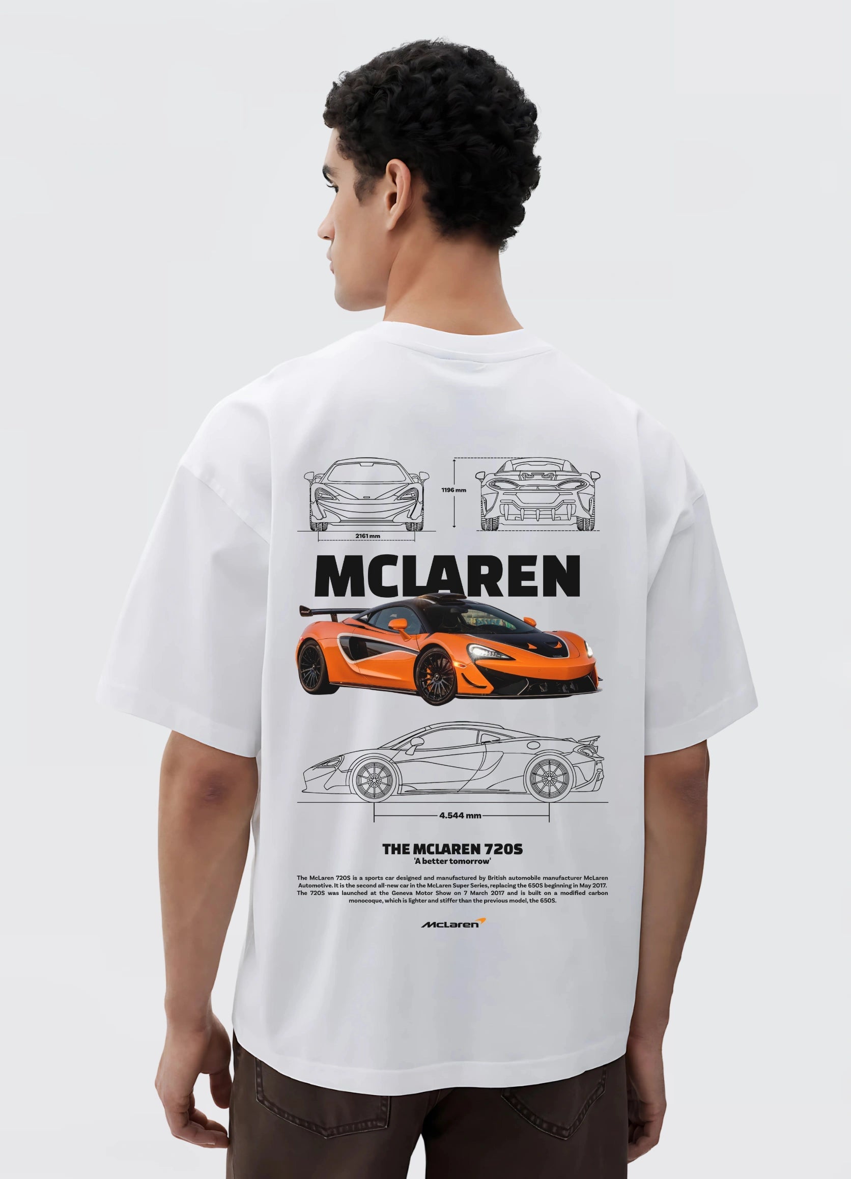 Mclaren 720S Car Oversized T-shirt Off - white - Strells