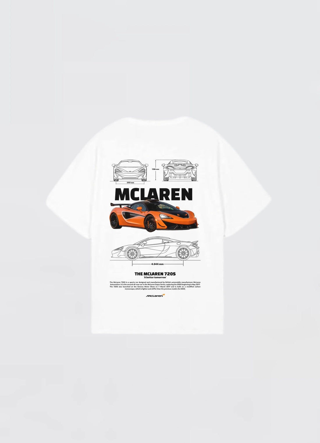 Mclaren 720S Car Oversized T-shirt Off - white - Strells