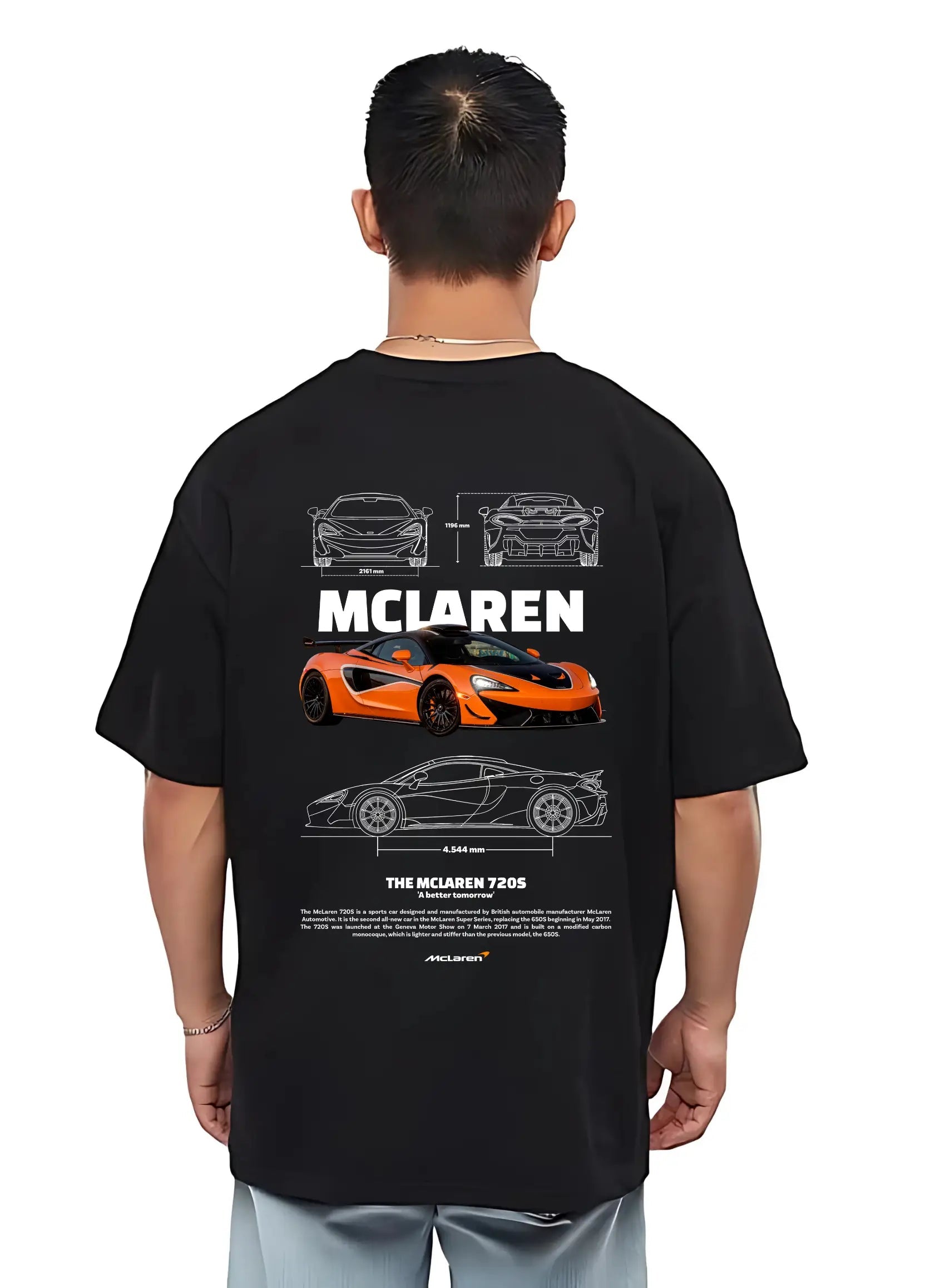 McLaren 720S Oversized Fit T-shirt Black - Strells