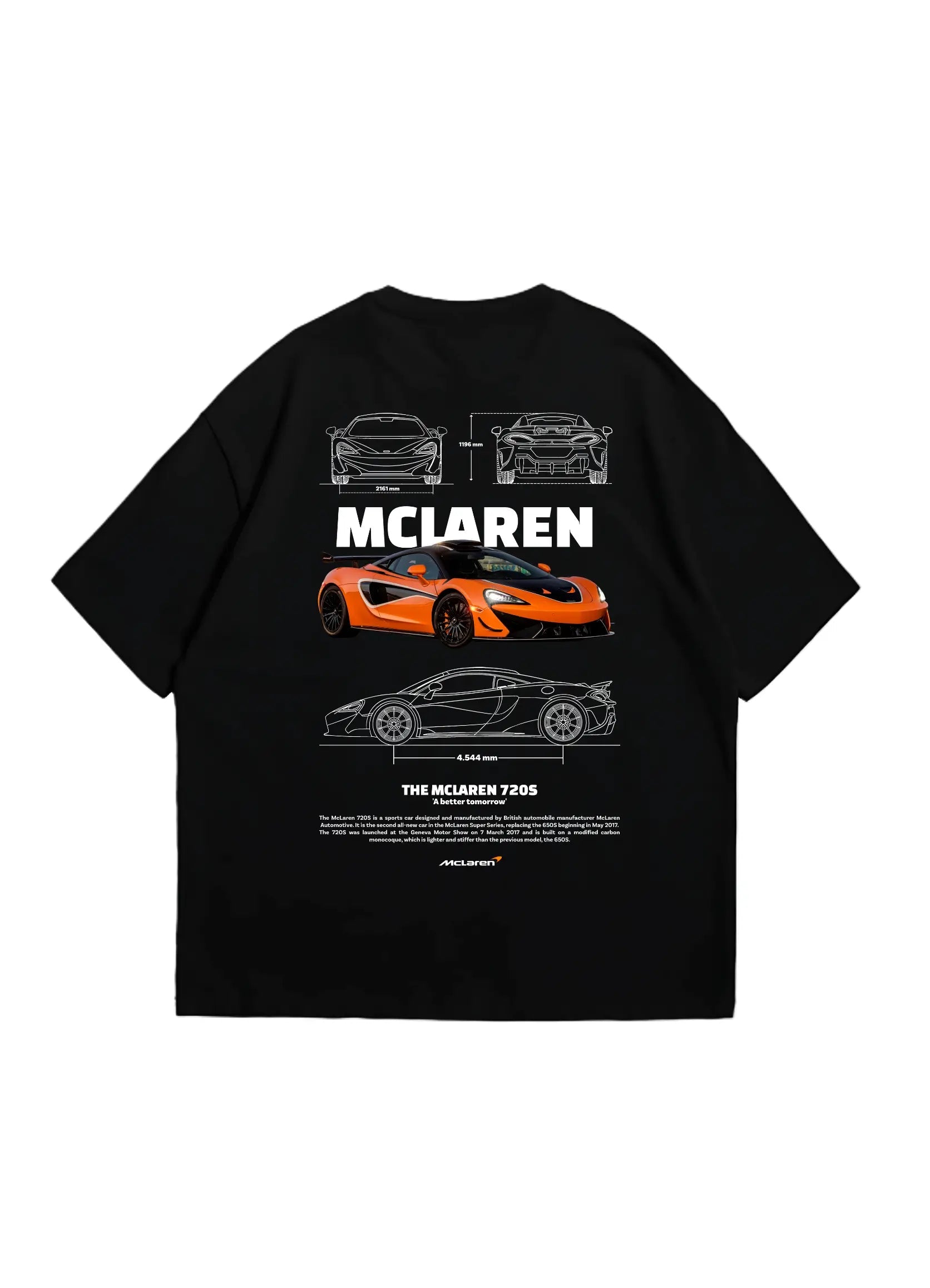 McLaren 720S Oversized Fit T-shirt Black - Strells