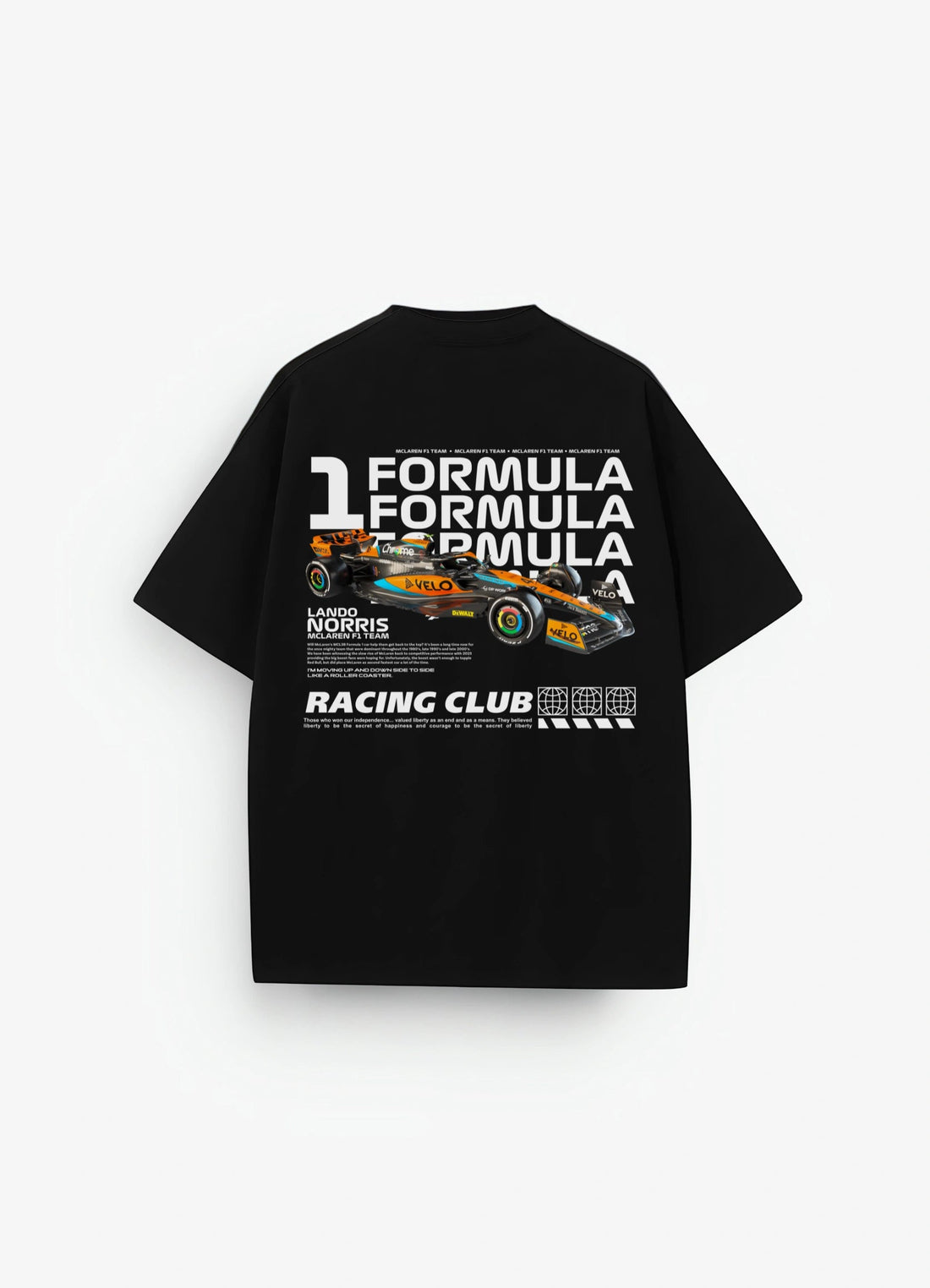 Mclaren Formula 1 Team Oversized T-shirt Black - Strells