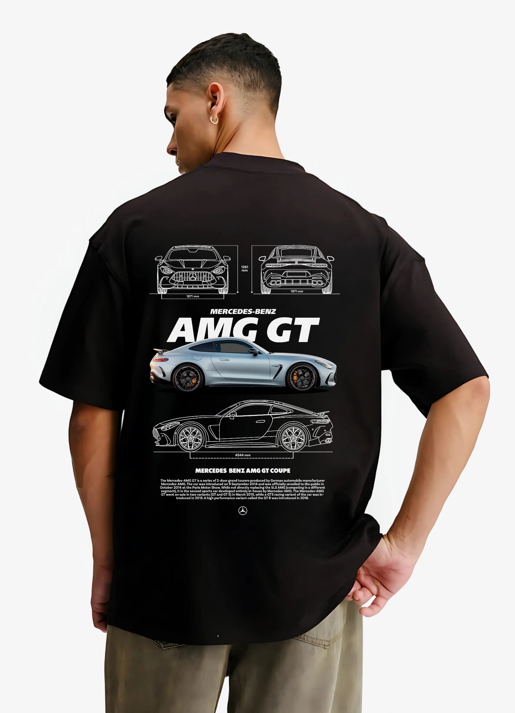 Mercedes AMG GT Oversized T-shirt Black - Strells