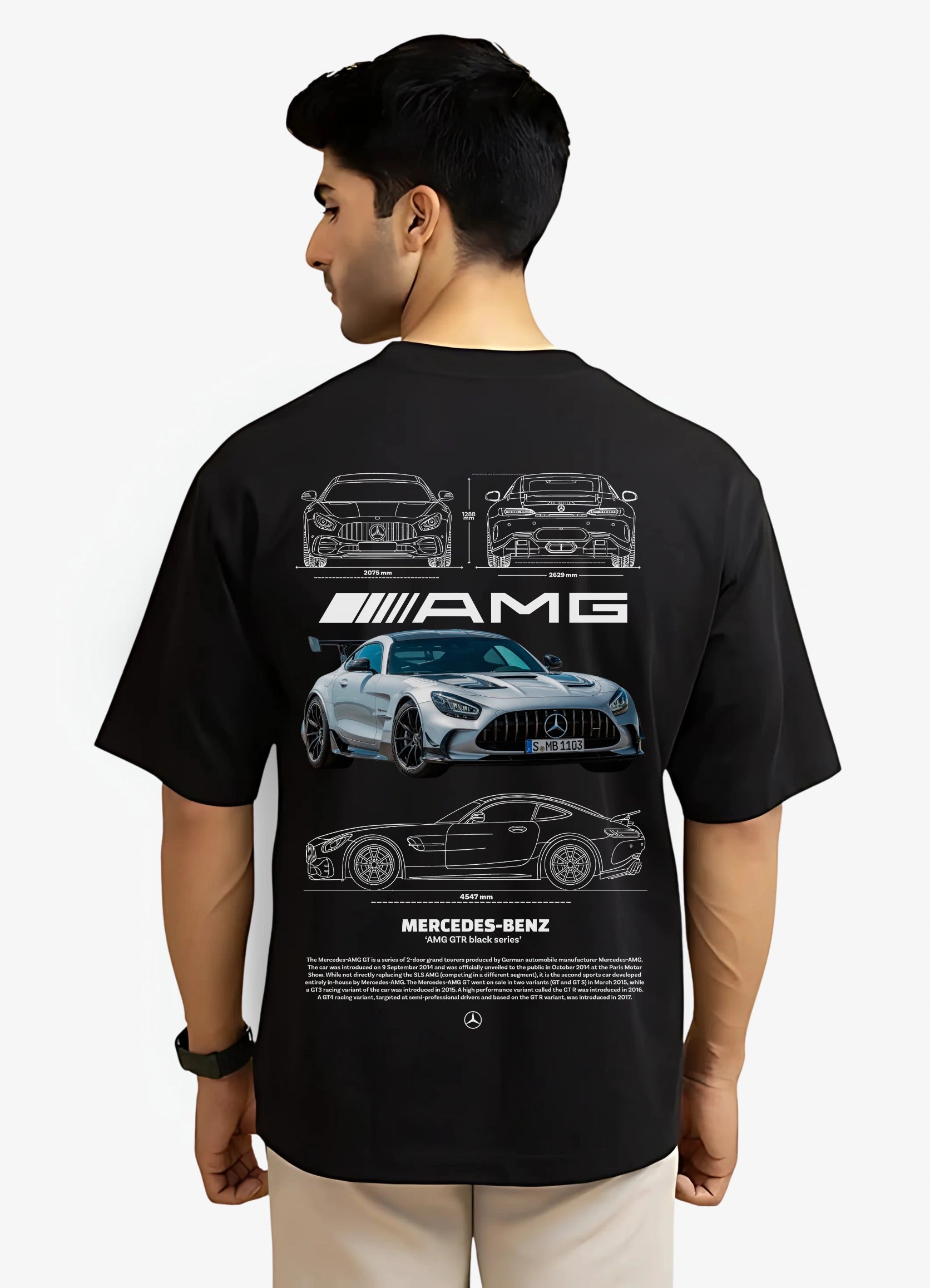 Mercedes AMG GTR Black series Oversized T-shirt Black - Strells