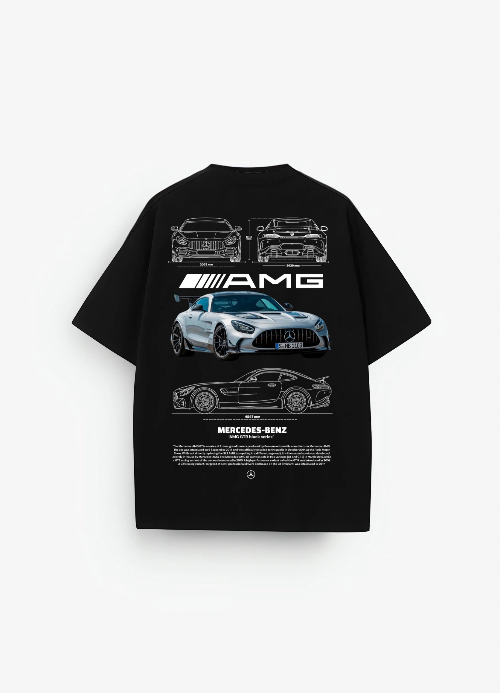 Mercedes AMG GTR Black series Oversized T-shirt Black - Strells