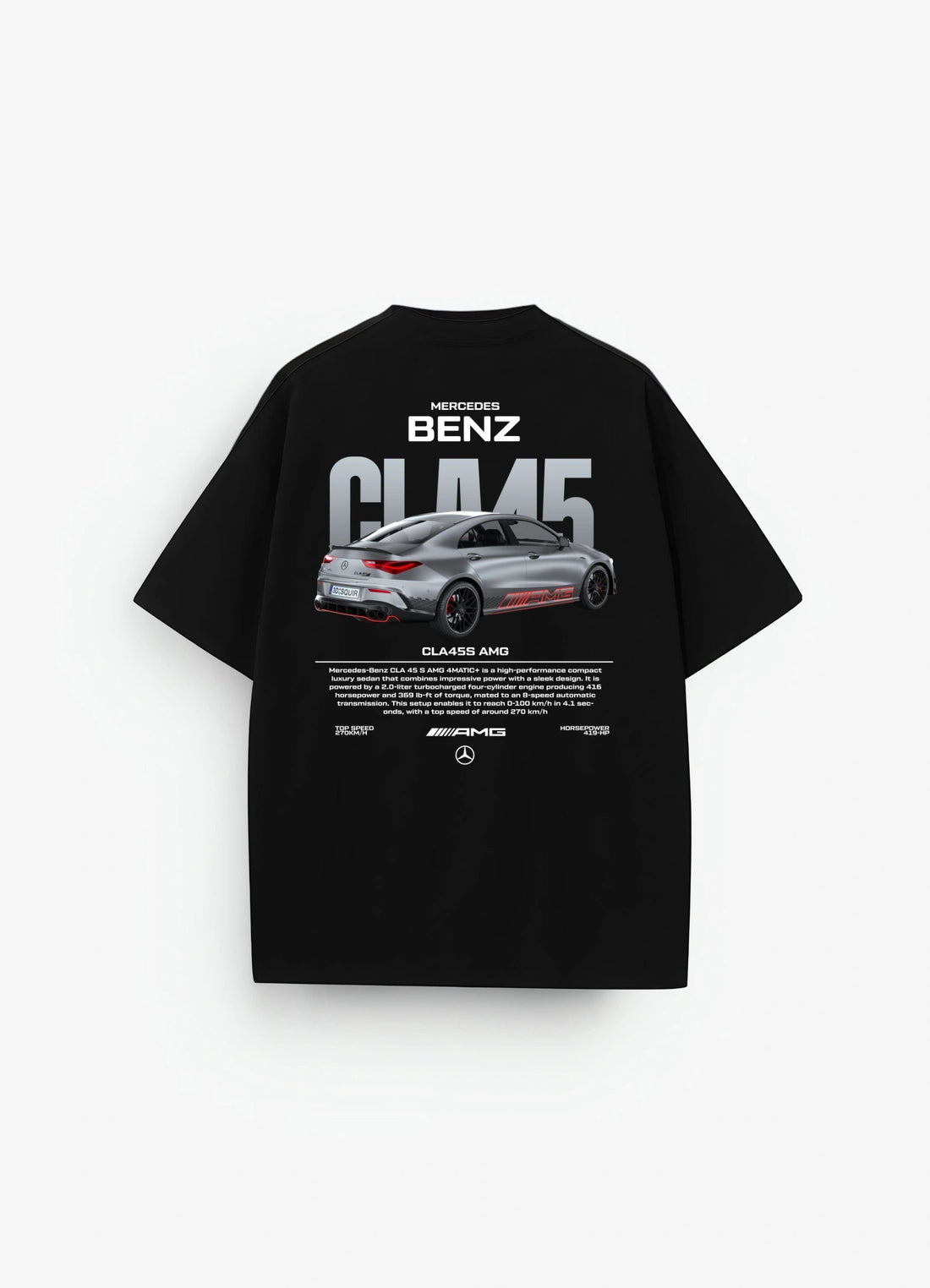 Mercedes Bens CLA45S AMG Oversized T-shirt Black - Strells