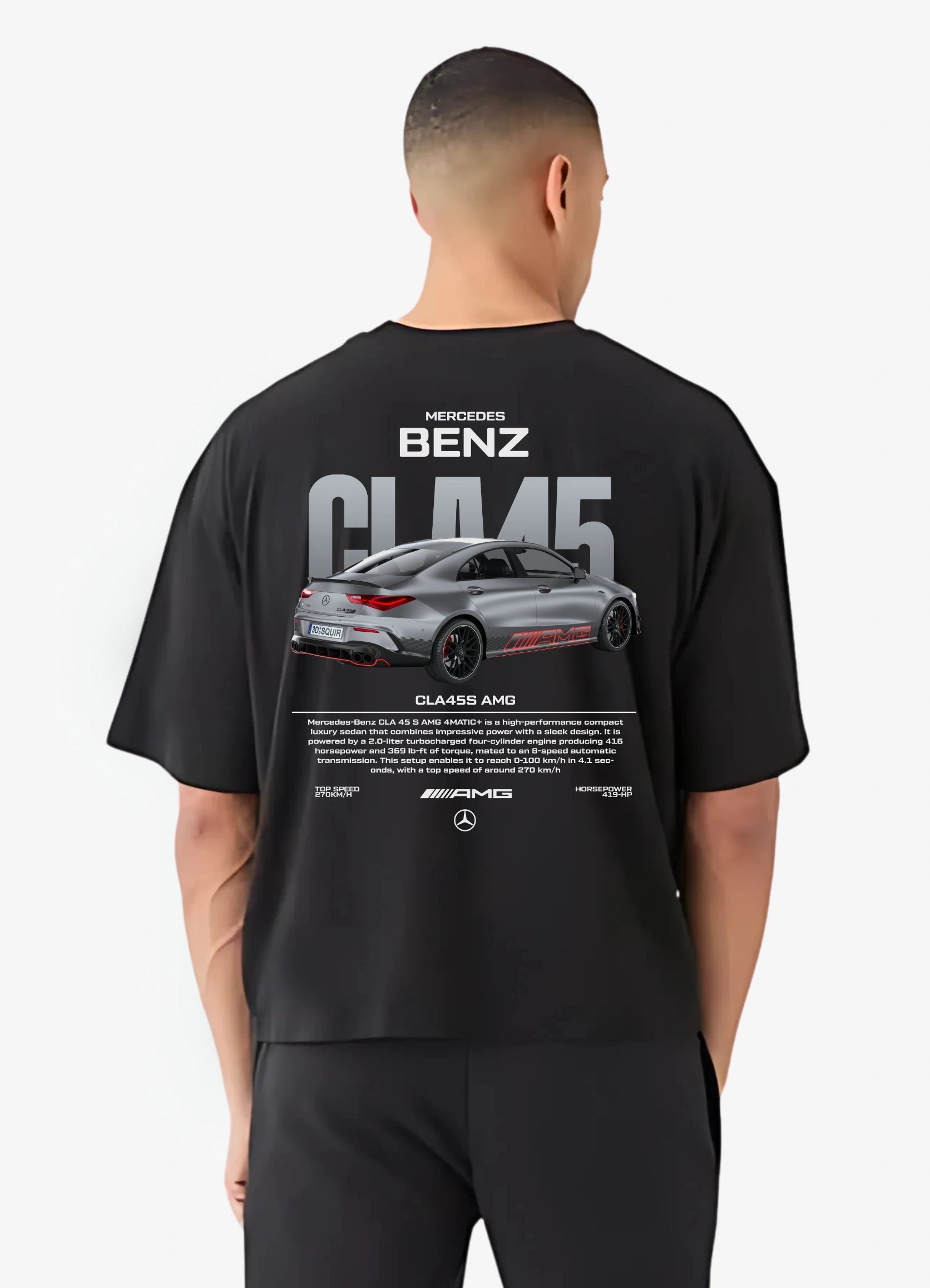 Mercedes Bens CLA45S AMG Oversized T-shirt Black - Strells