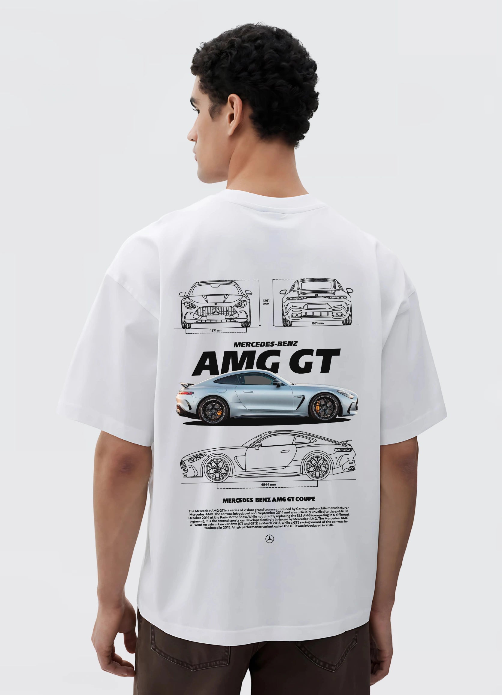 Mercedes Benz AMG GT Coupe Oversized T-shirt Off - white - Strells