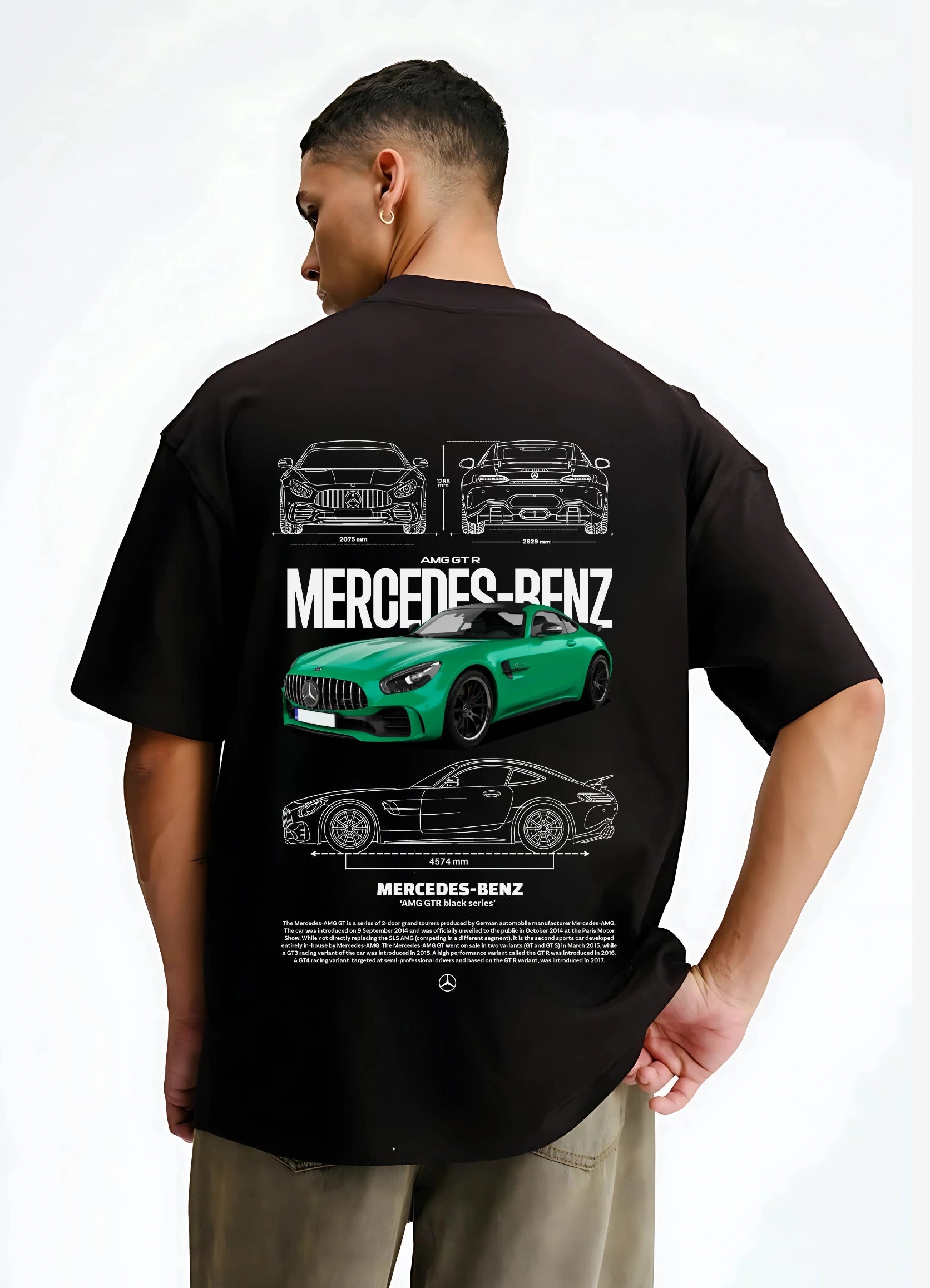Mercedes Benz AMG GTR Oversized T-shirt Black - Strells