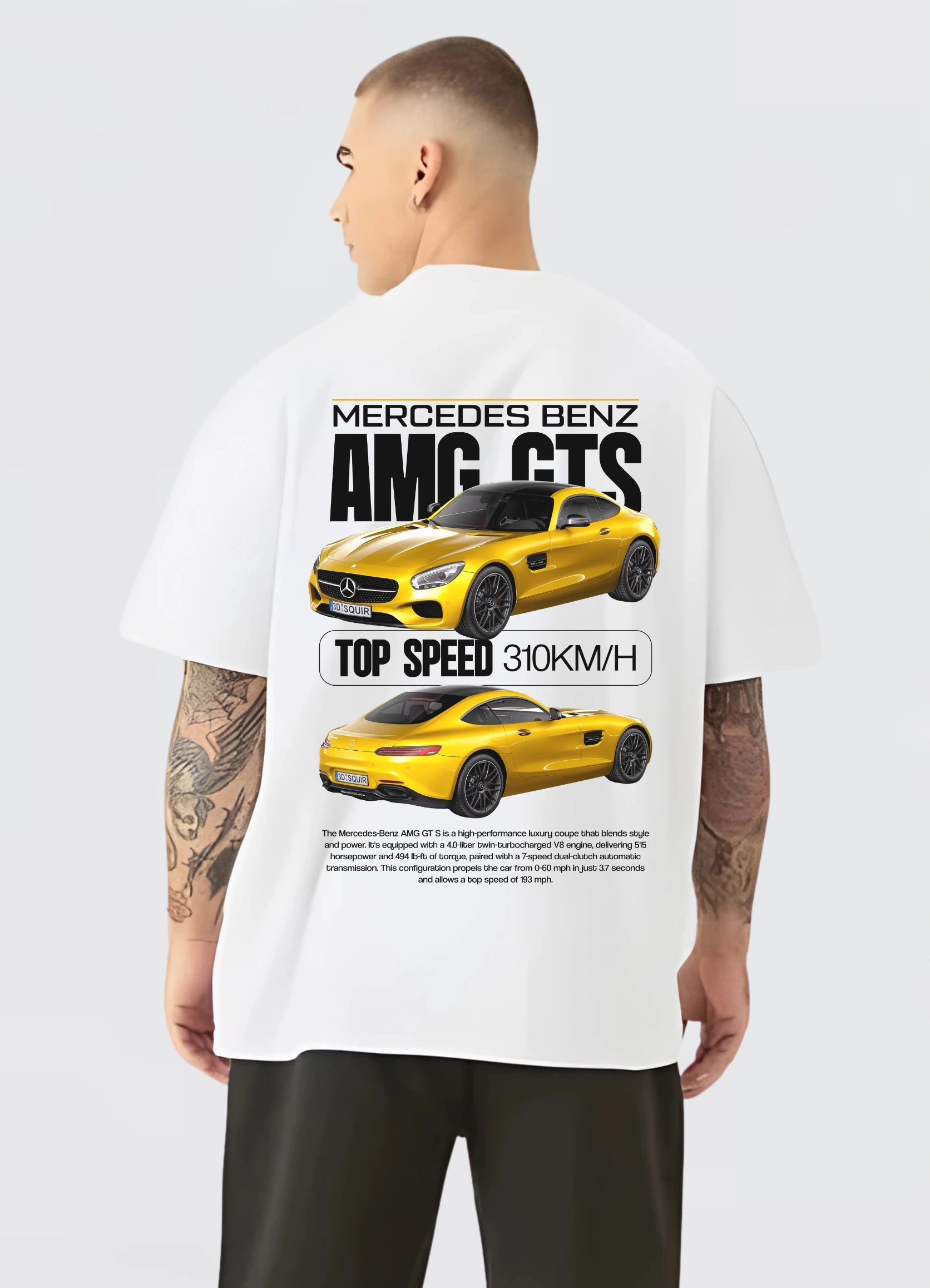 Mercedes Benz AMG GTS Oversized T-shirt Off - white - Strells