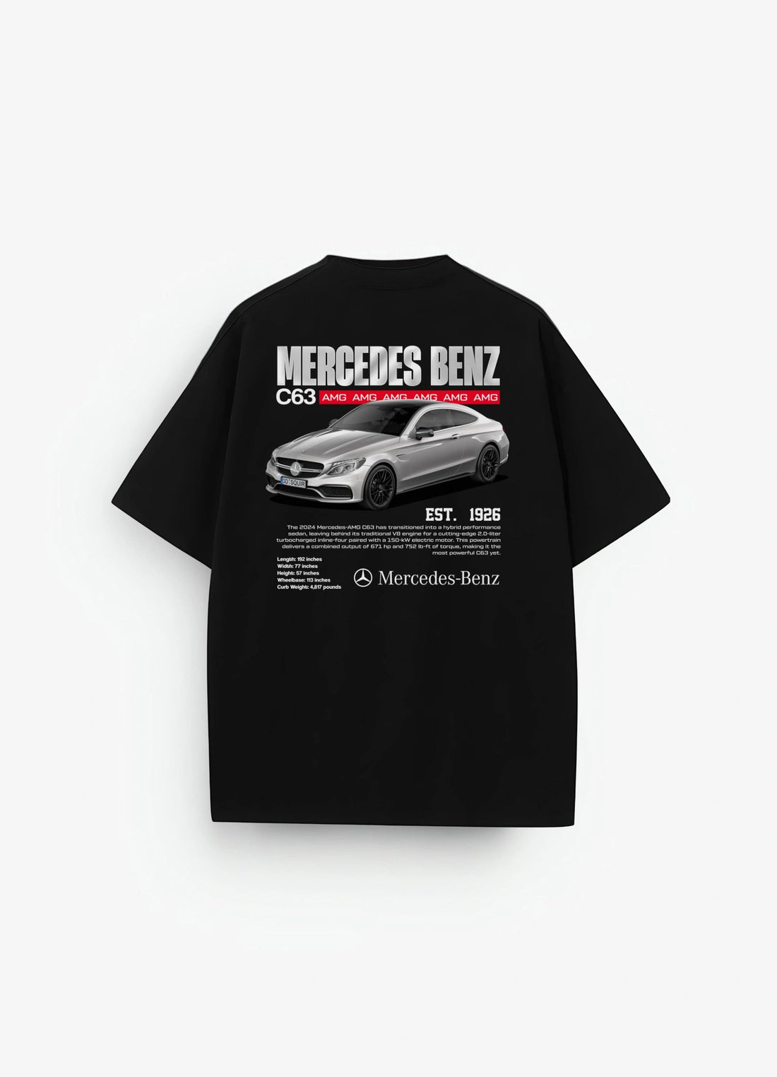 Mercedes Benz C63 Oversized T-shirt Black - Strells