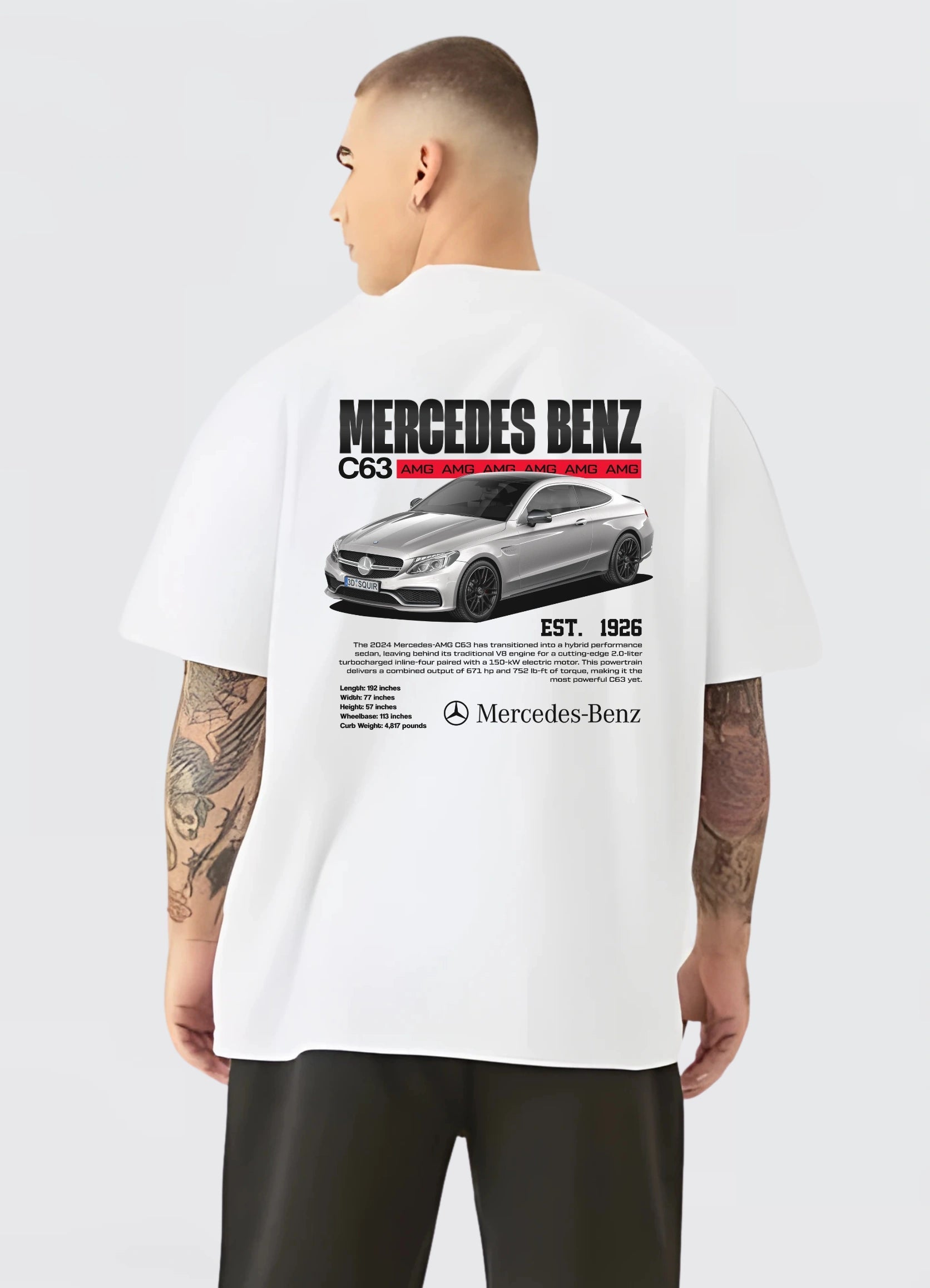 Mercedes Benz C63 Oversized T-shirt Off - white - Strells