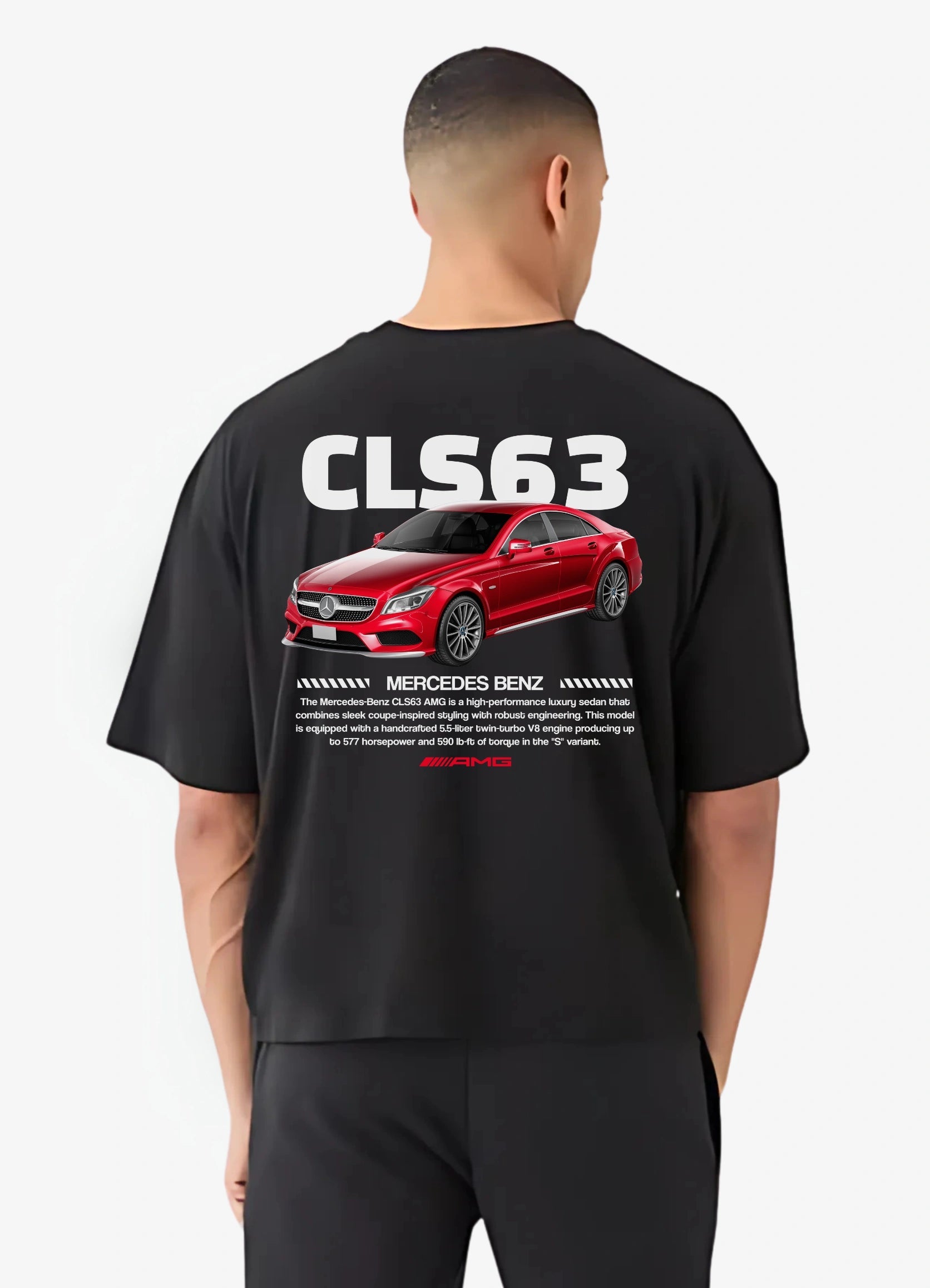Mercedes Benz CLS63 AMG Oversized T-shirt Black - Strells