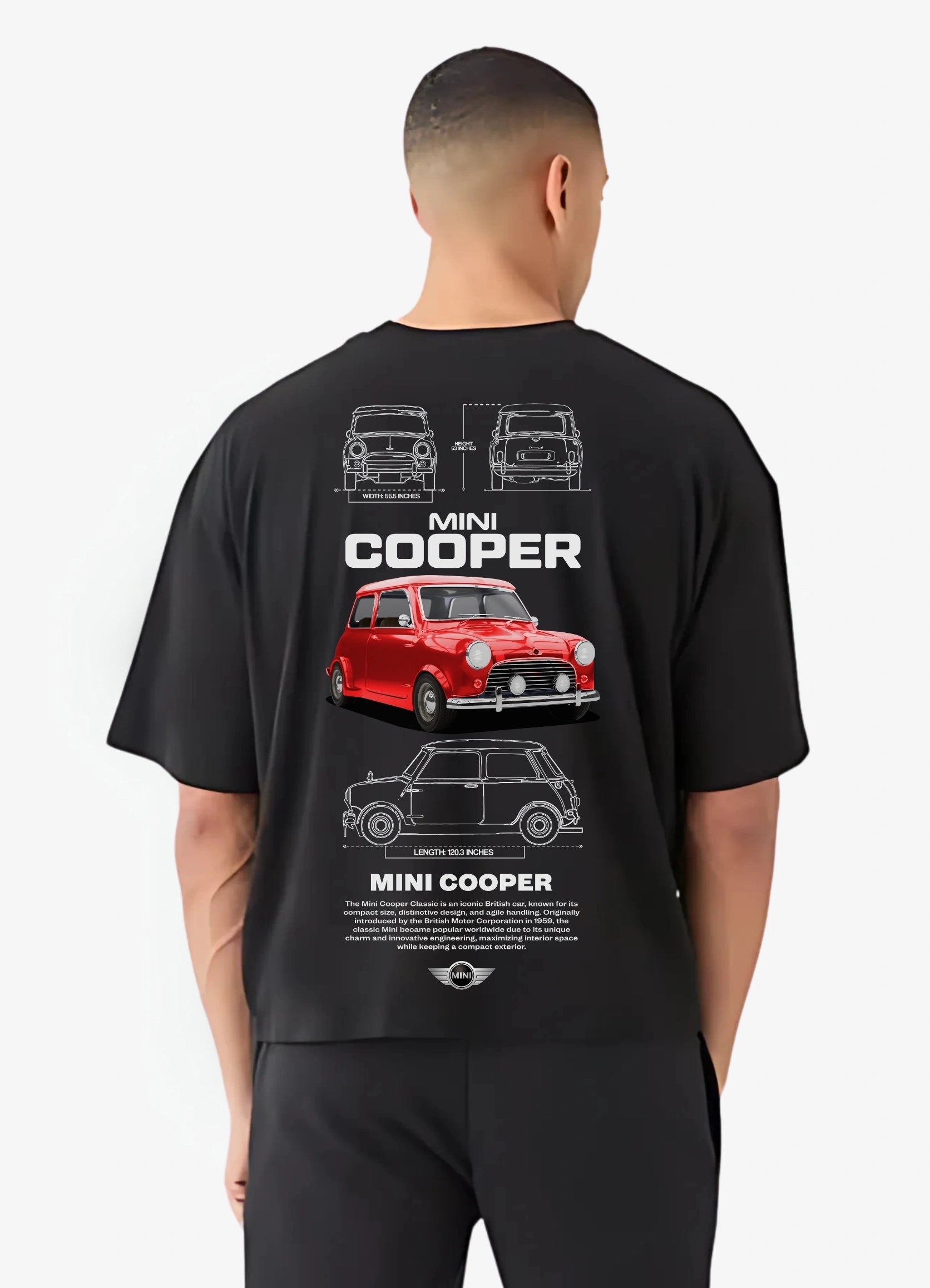 Mini Cooper Classic Oversized T-shirt Black - Strells
