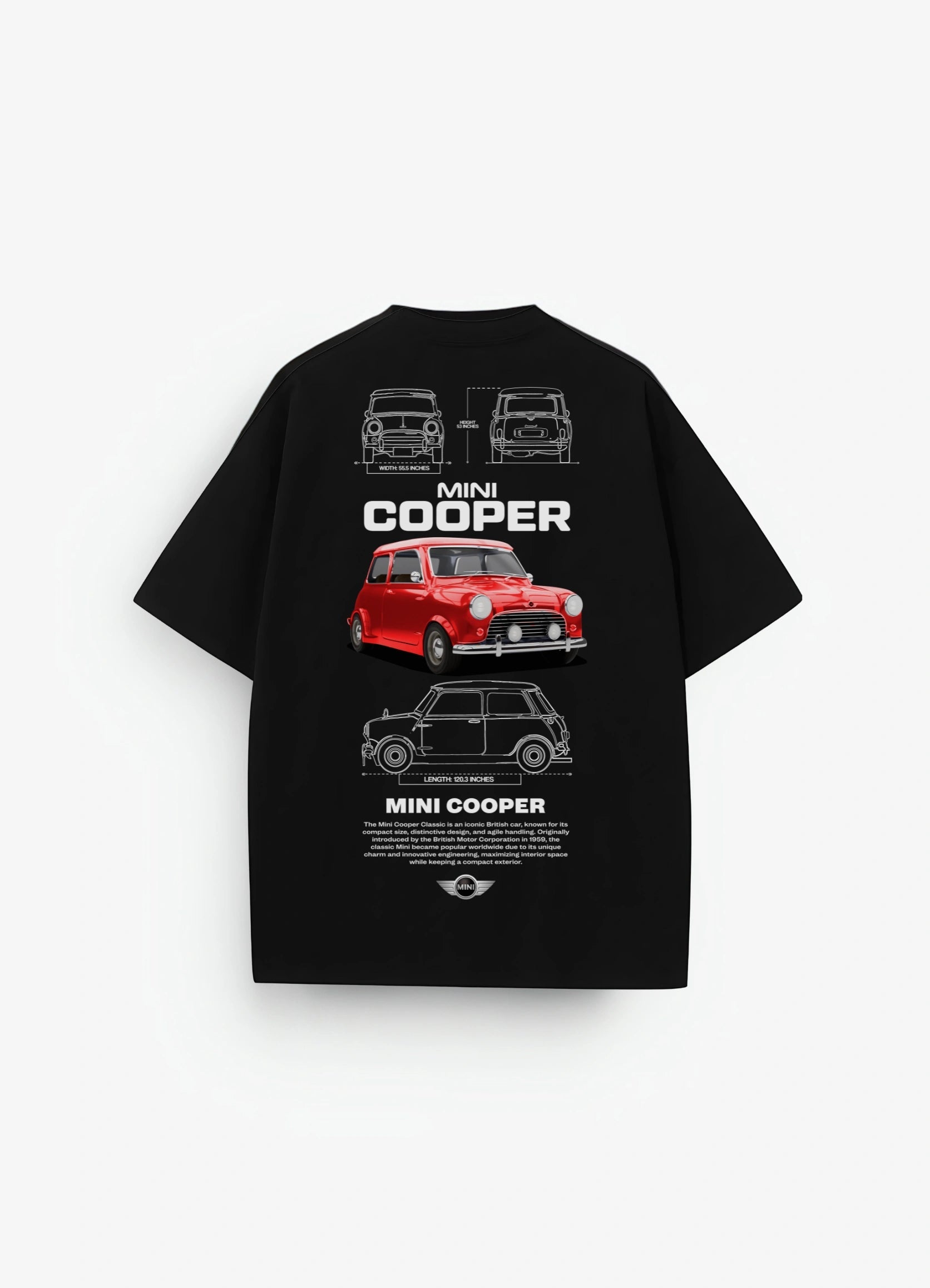 Mini Cooper Classic Oversized T-shirt Black - Strells