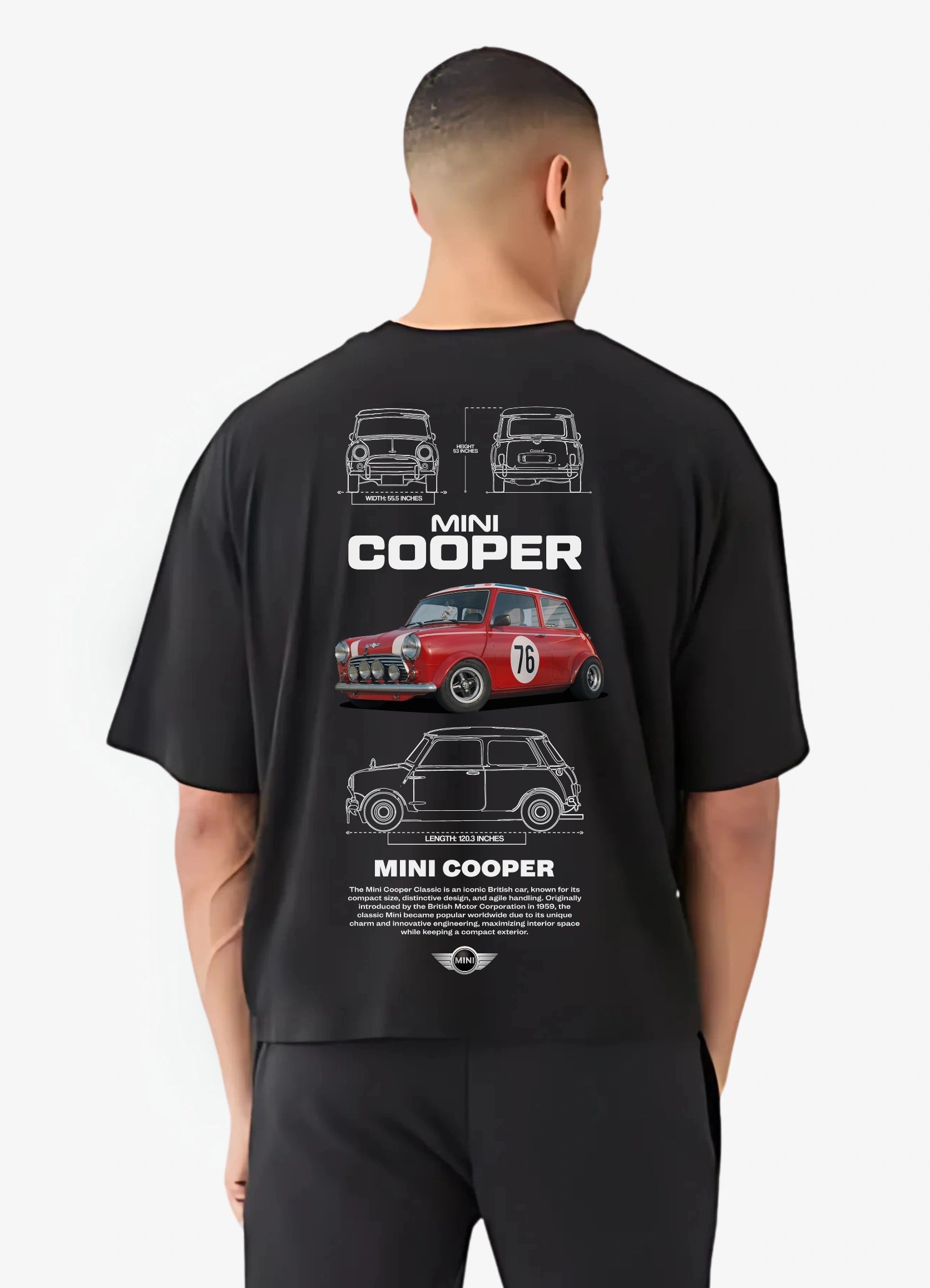 Mini Cooper Classic Oversized T-shirt Black - Strells