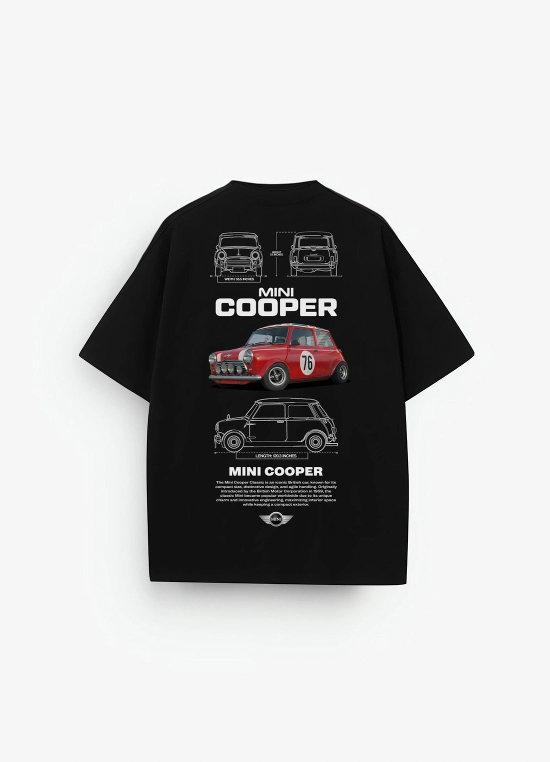 Mini Cooper Classic Oversized T-shirt Black - Strells
