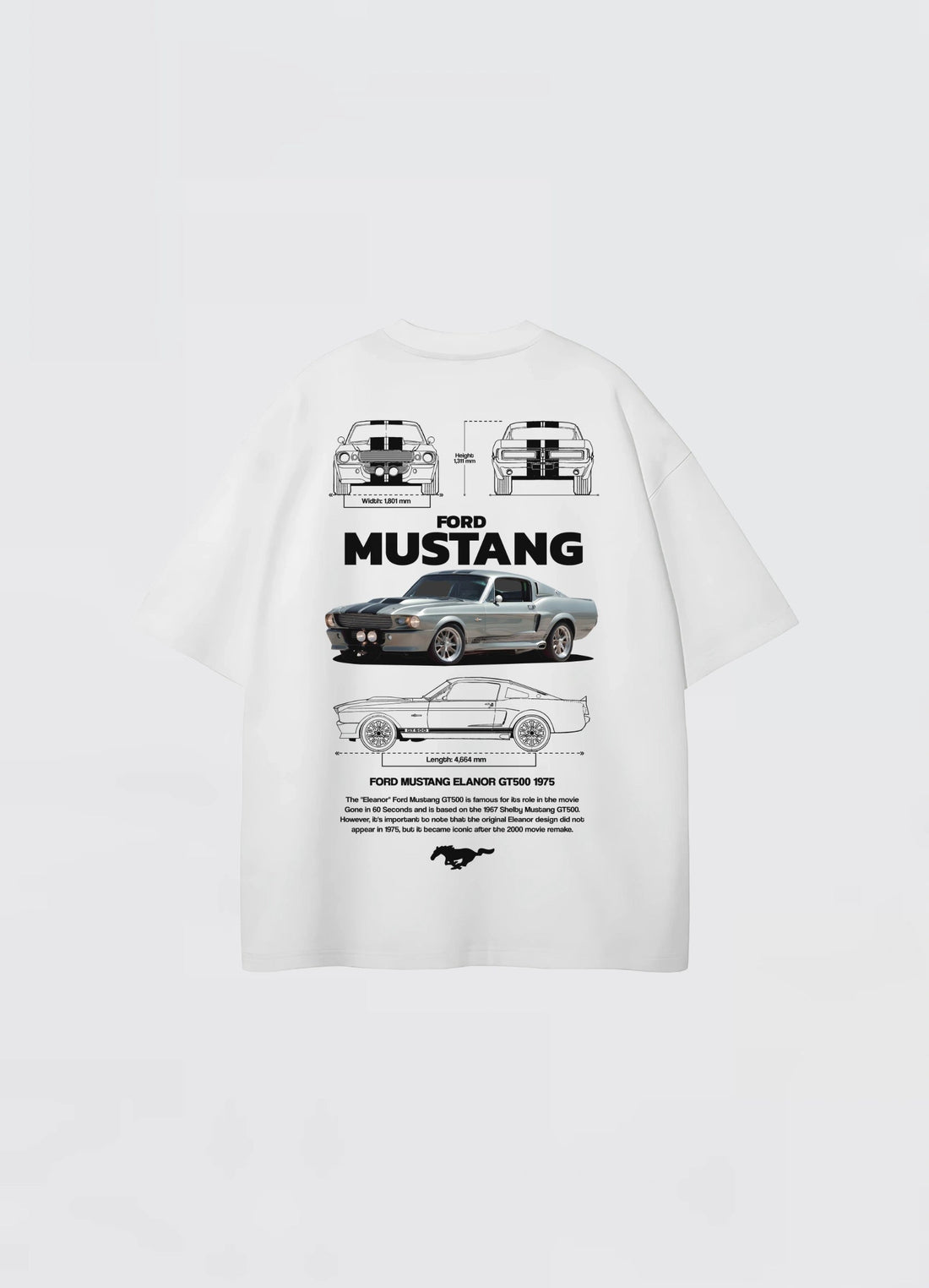 Mustang Elanor GT500 1975 Oversized T-shirt Off - white - Strells