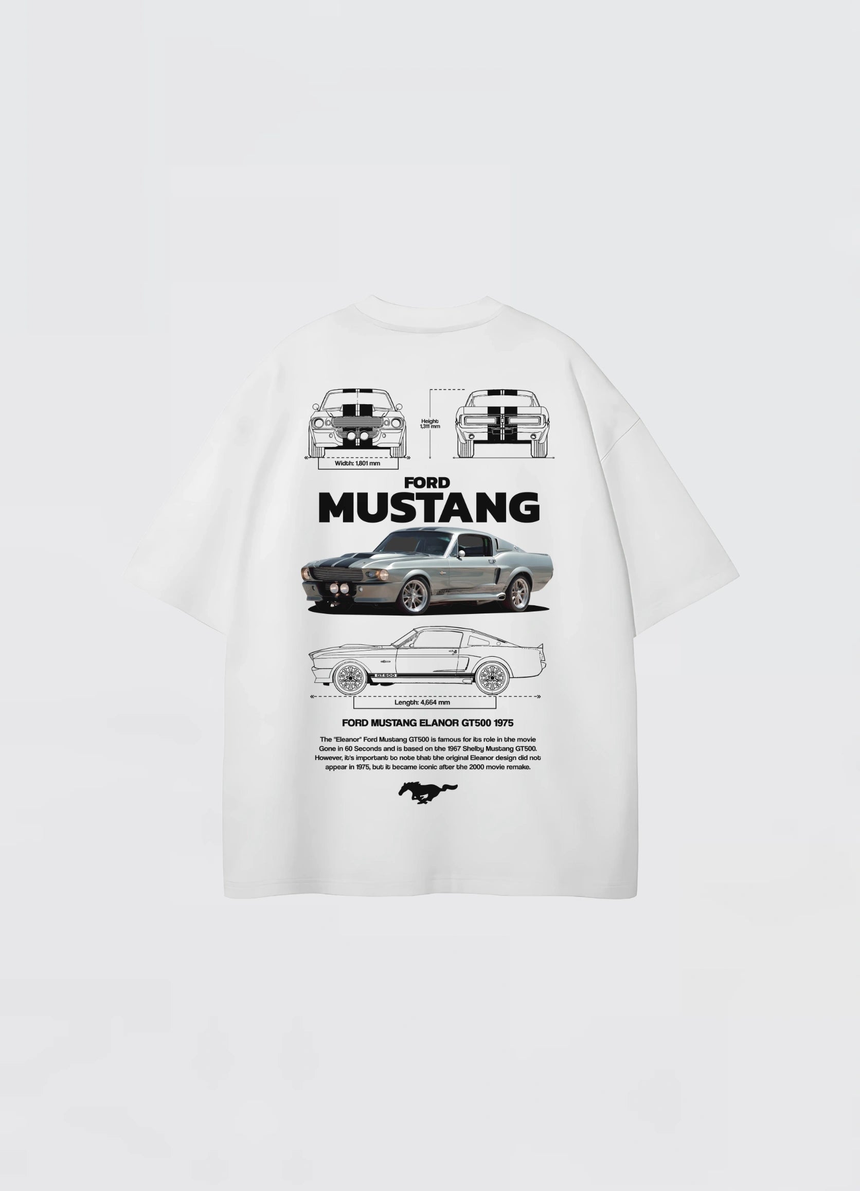 Mustang Elanor GT500 1975 Oversized T-shirt Off - white - Strells